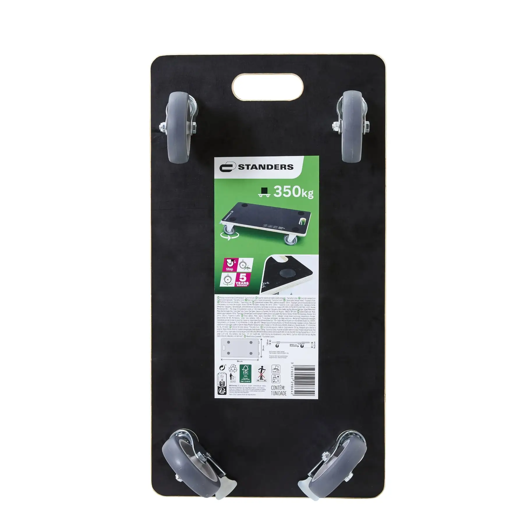 Suporte para Mover Objetos até 350kg em MDF com Rodas Standers