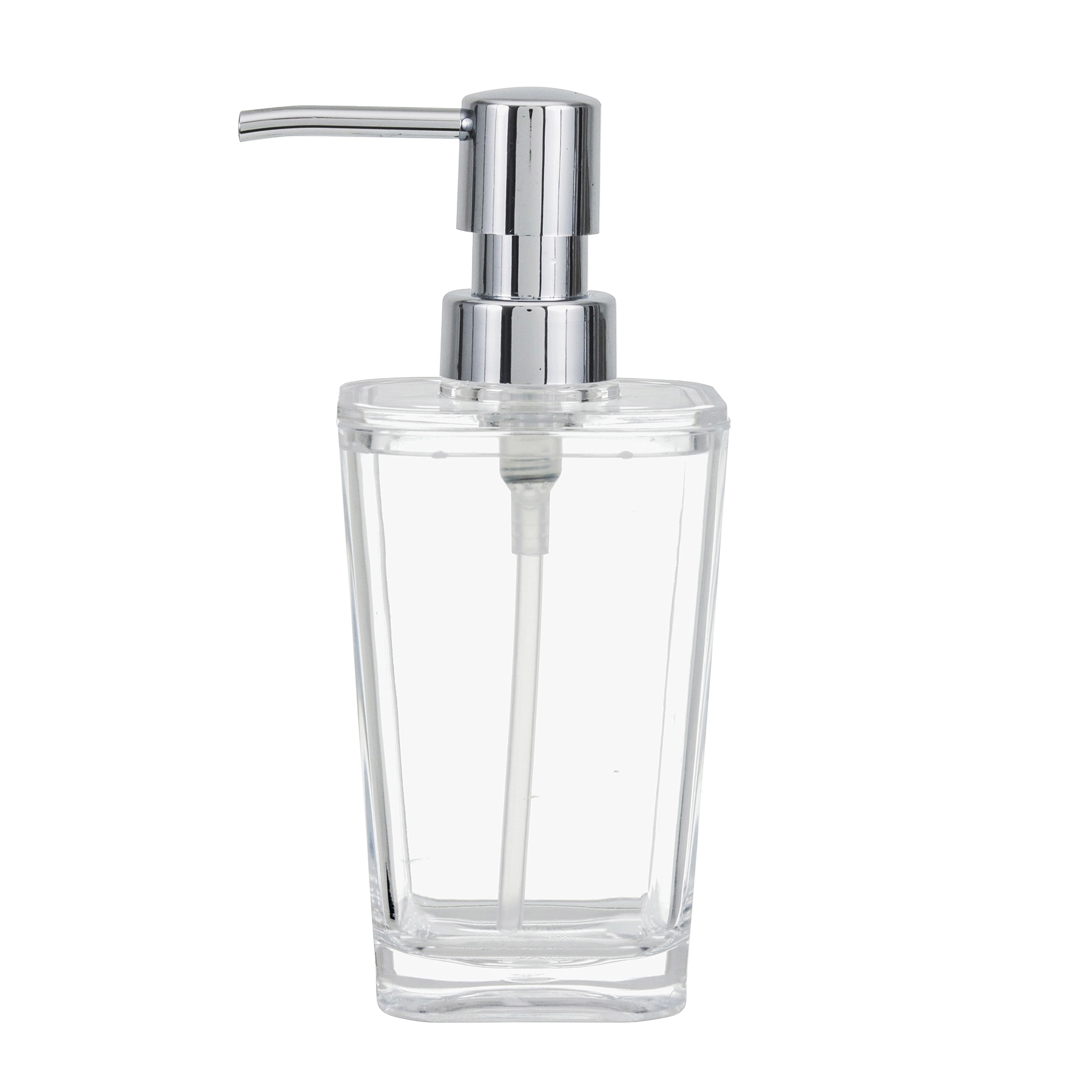 Porta Sabonete Líquido de Bancada para Banheiro 300ml Plástico Transparente Claire Sensea