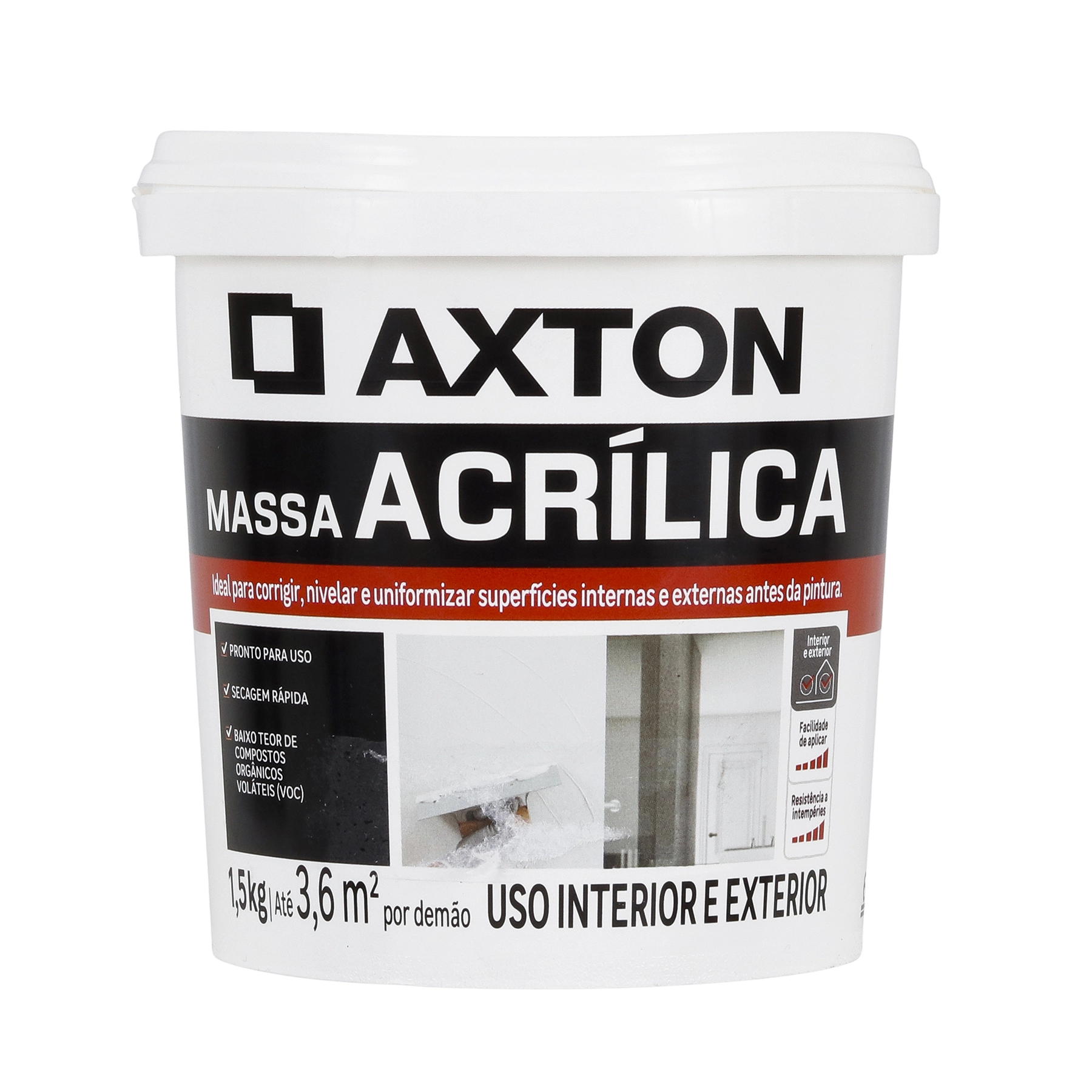Massa Acrílica Interna e Externa 1,5kg Axton