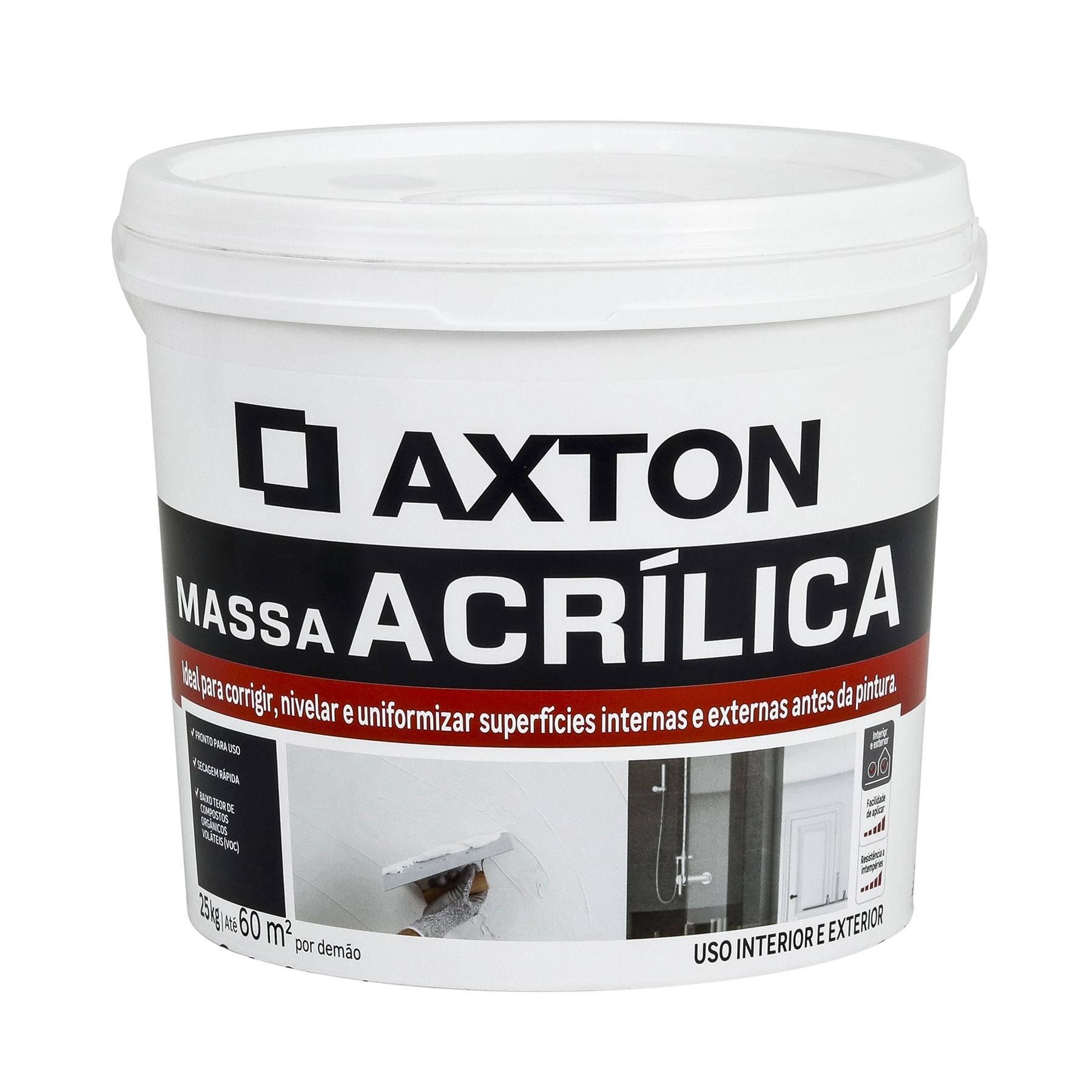 Massa Acrílica Interna e Externa 25kg Axton