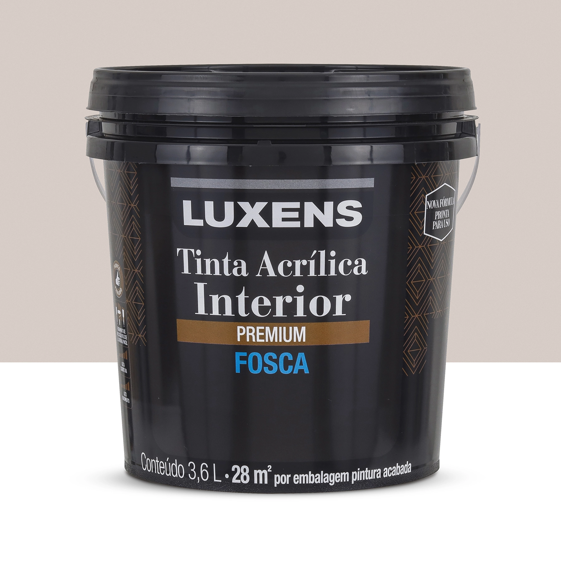 Tinta Acrílica Fosca Pronta para Uso Premium Interior Algodão Egípcio Cream 3,6 L Luxens