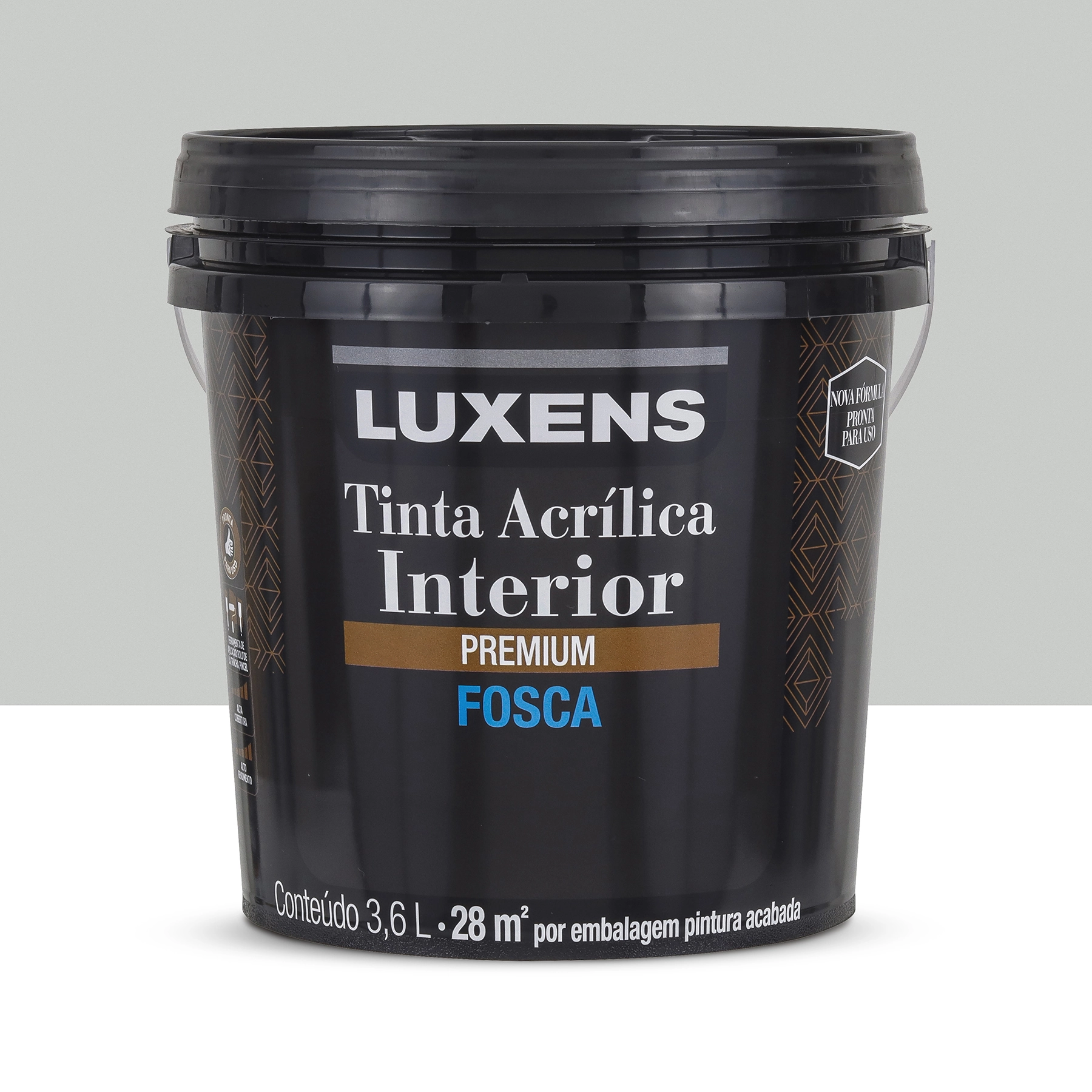 Tinta Acrílica Fosca Pronta para Uso Premium Interior Crômio 3,6 L Luxens
