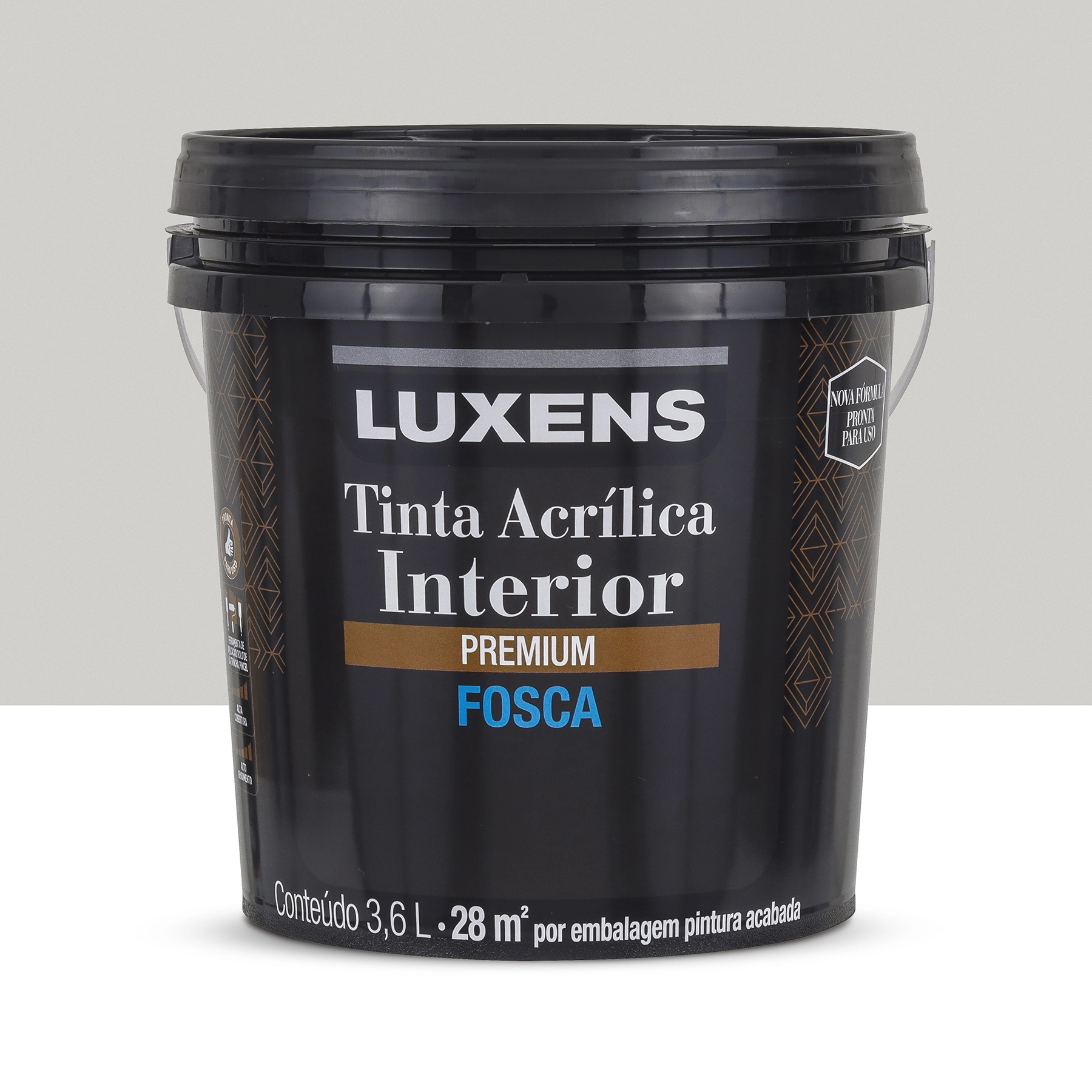 Tinta Acrílica Fosca Pronta para Uso Premium Interior Granit 3,6 L Luxens