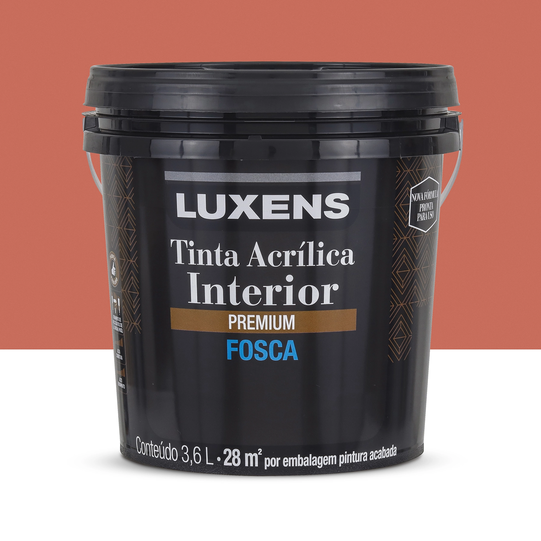 Tinta Acrílica Fosca Pronta para Uso Premium Interior Lava 3,6 L Luxens