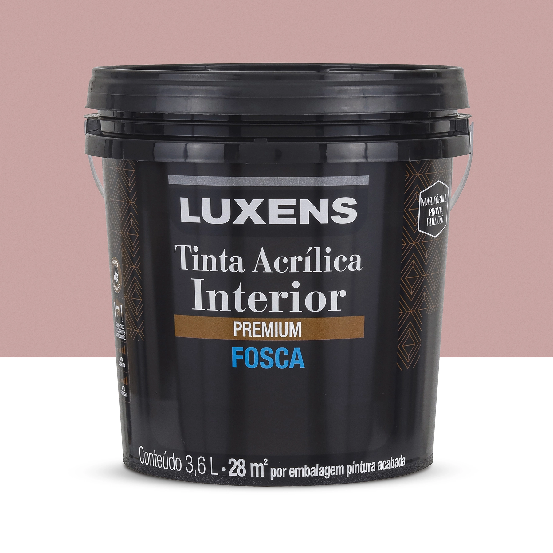 Tinta Acrílica Fosca Pronta para Uso Premium Interior Flor De Malva 3,6 L Luxens