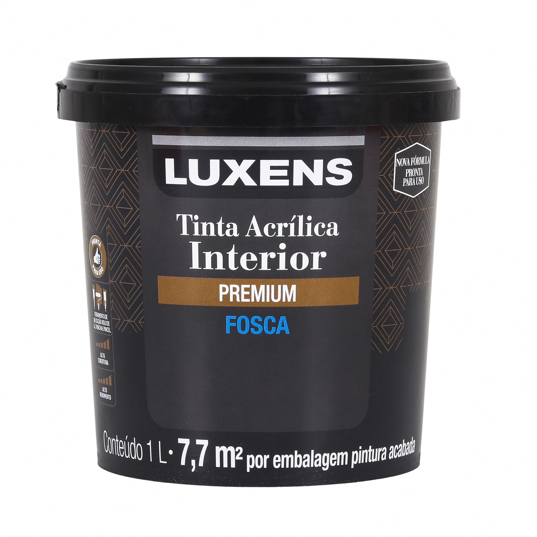 Tinta Acrílica Fosca Pronta para Uso Premium Interior Branca 1 L Luxens