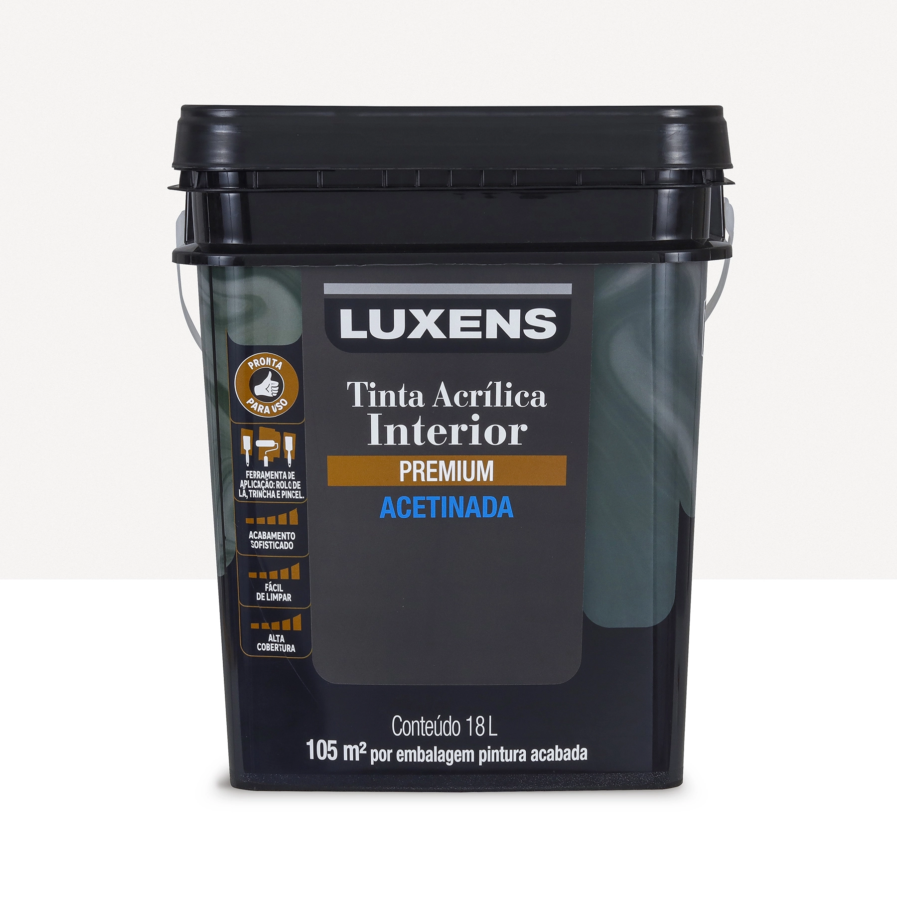 Tinta Acrílica Acetinada Pronta para Uso Premium Interior Branca 18 L Luxens