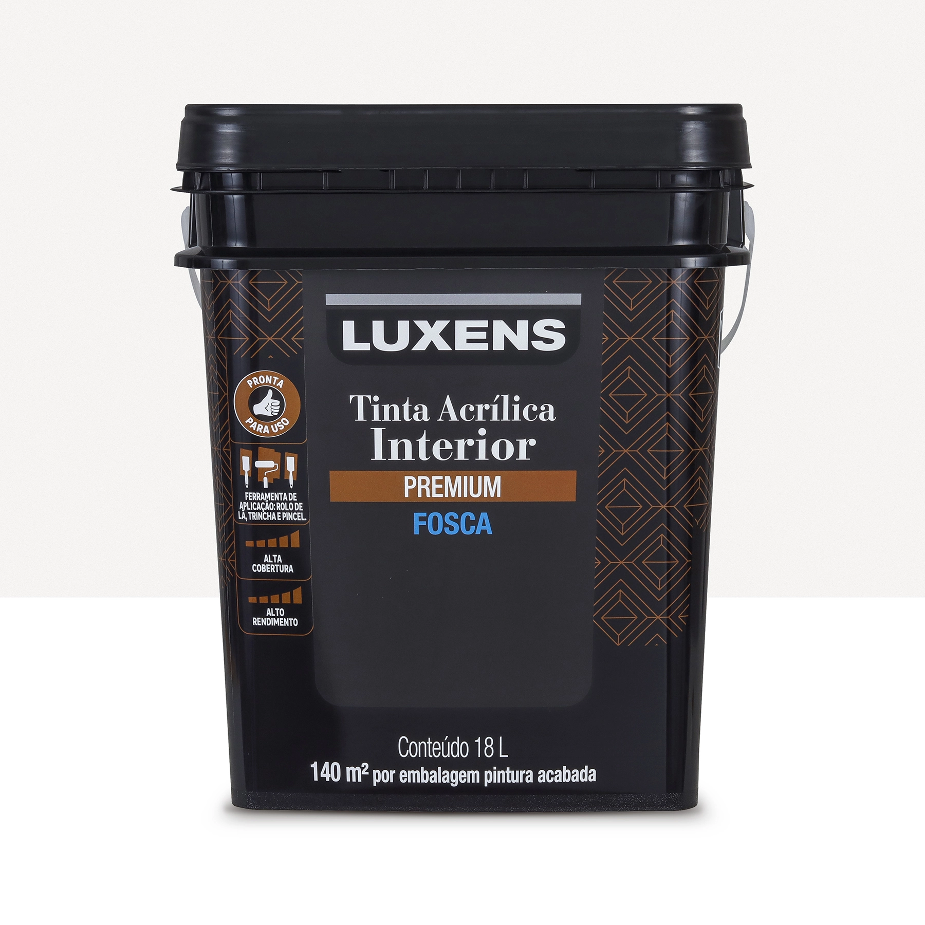 Tinta Acrílica Fosca Pronta para Uso Premium Interior Branca 18 L Luxens