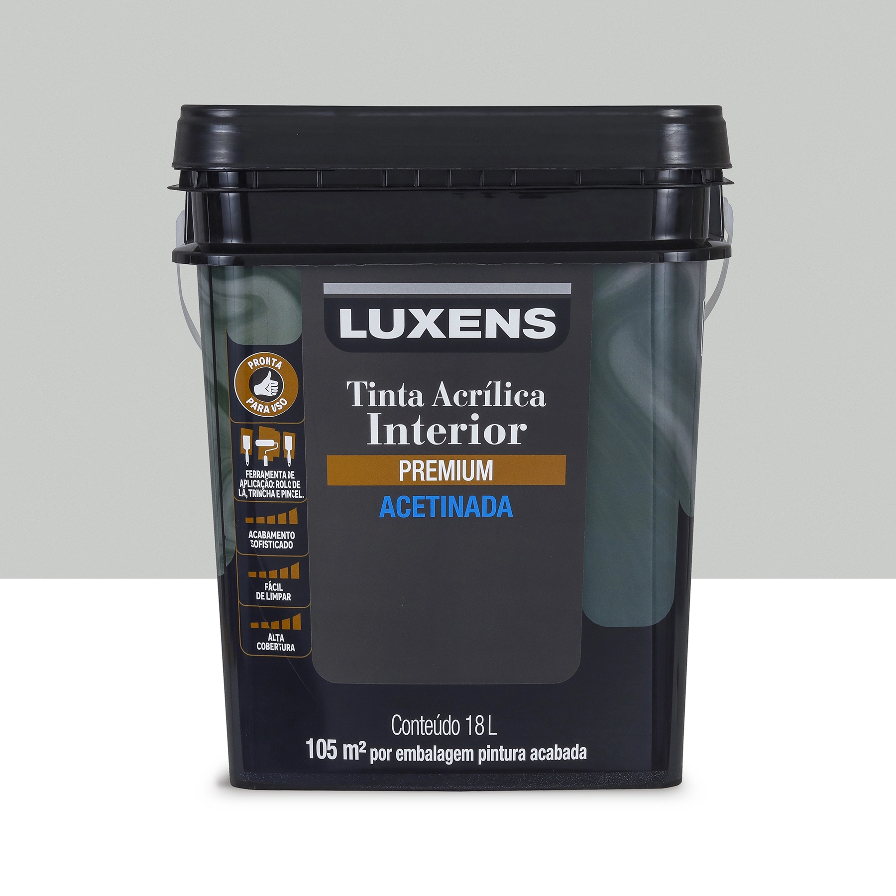 Tinta Acrílica Acetinada Pronta para Uso Premium Interior Crômio 18 L Luxens