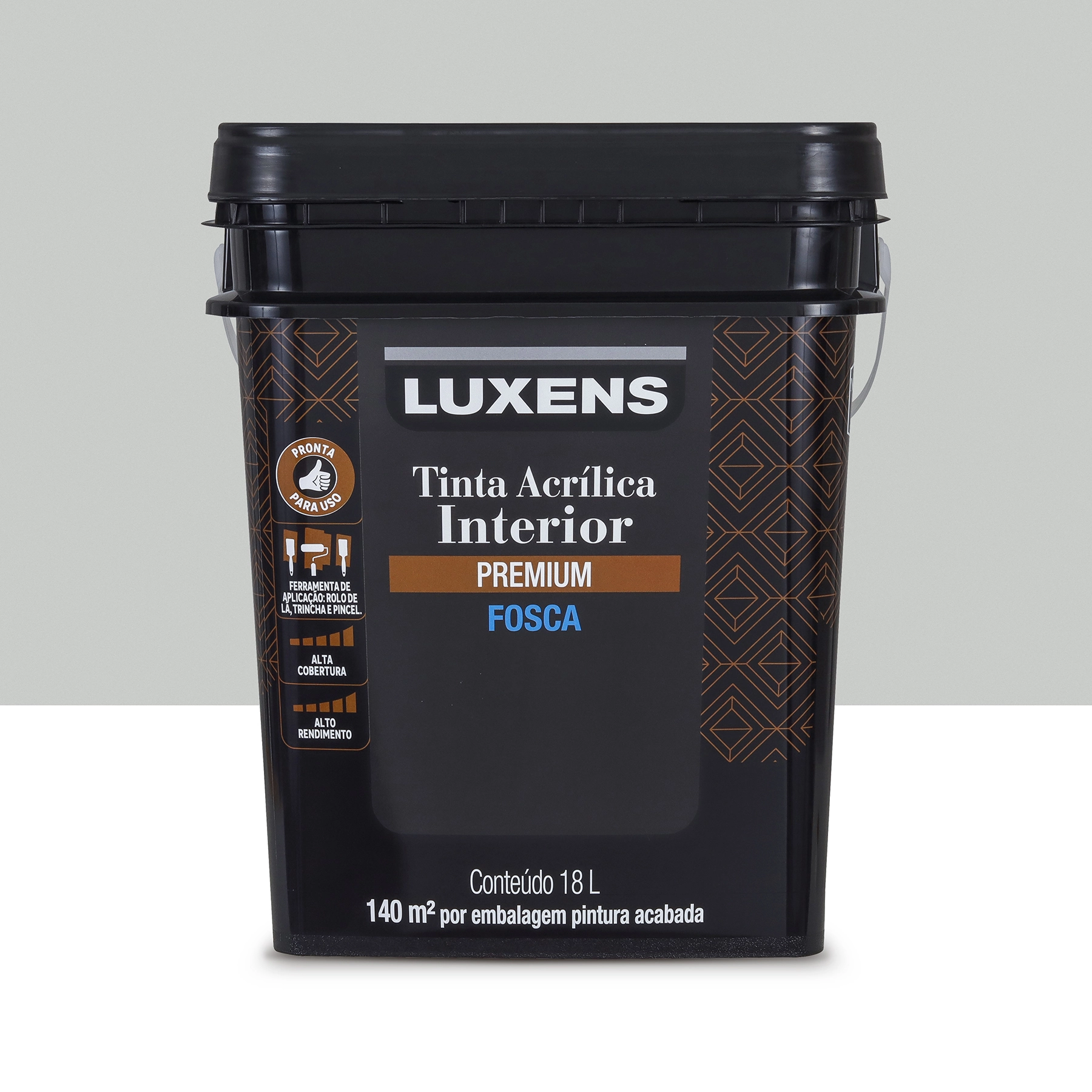Tinta Acrílica Fosca Pronta para Uso Premium Interior Crômio 18L Luxens
