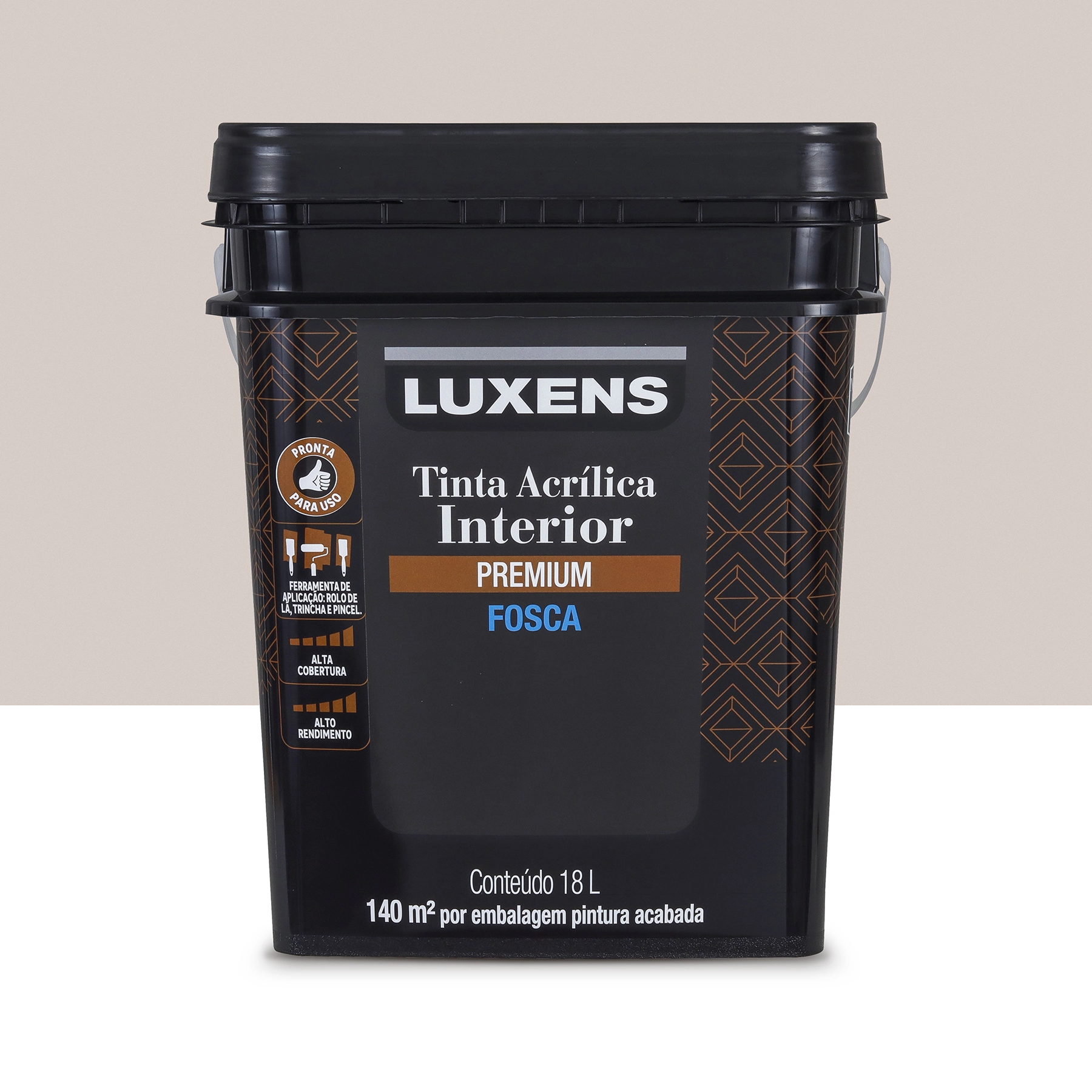 Tinta Acrílica Fosca Pronta para Uso Premium Interior Algodão Egípcio Cream 18 L Luxens