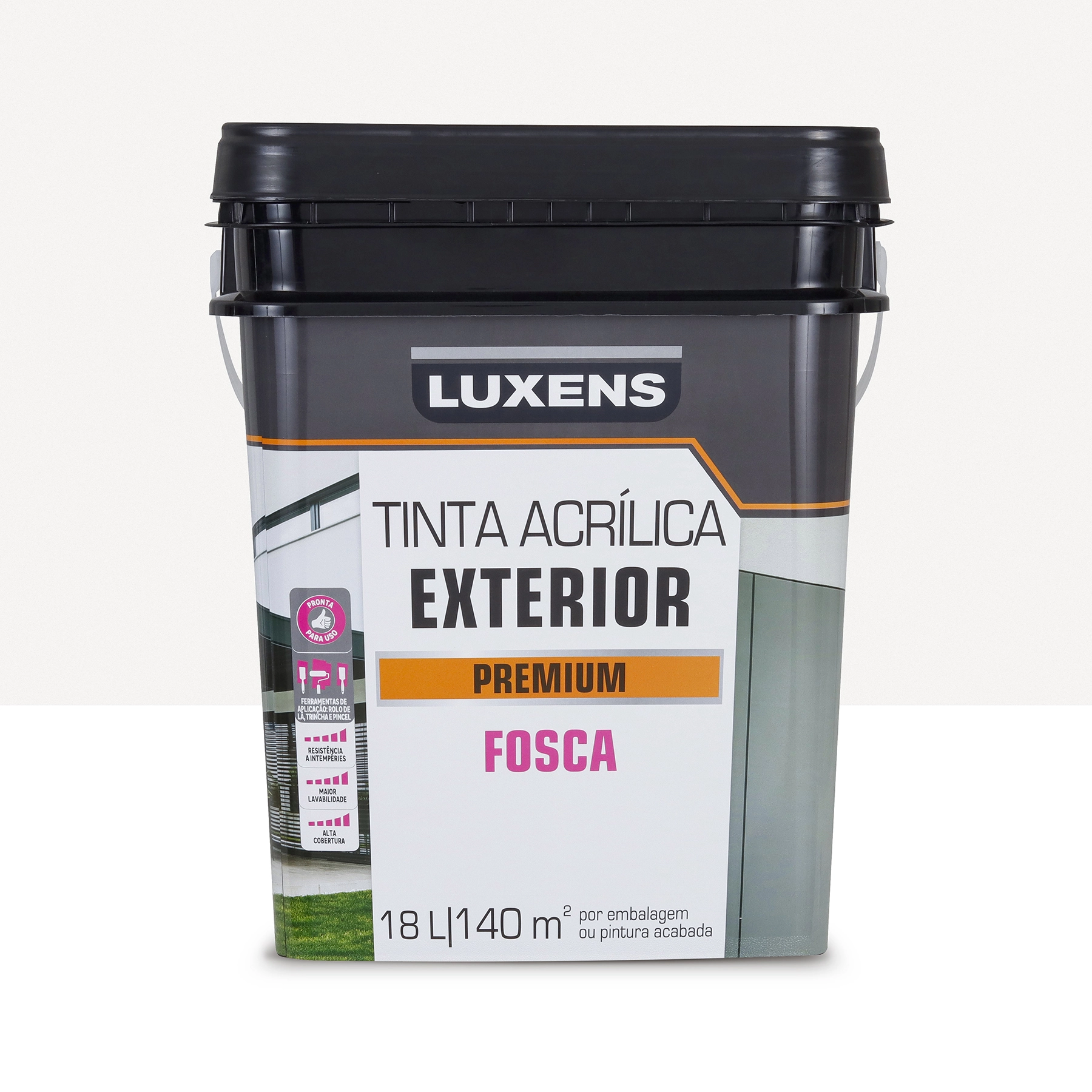 Tinta Acrílica Fosca Pronta para Uso Premium Exterior Branca 18 L Luxens