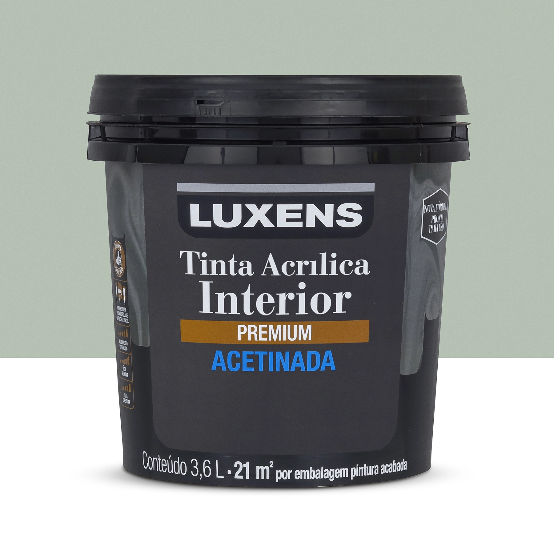 Tinta Acrílica Acetinada Pronta para Uso Premium Interior Jardim Tropical 3,6 L Luxens
