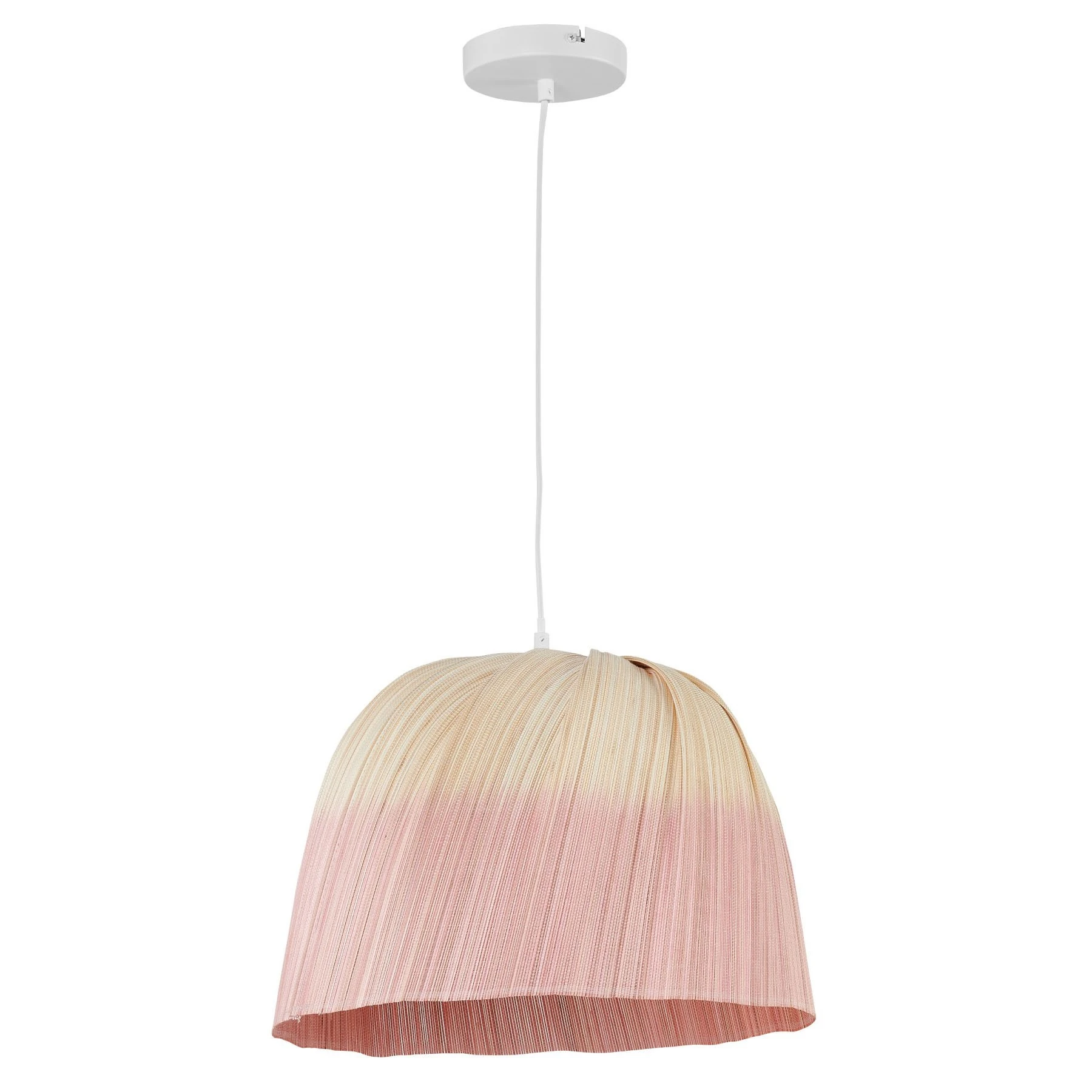 Pendente Cilíndrico 1 Lâmpada Bambu Rosa e Dourado Jalapa Inspire