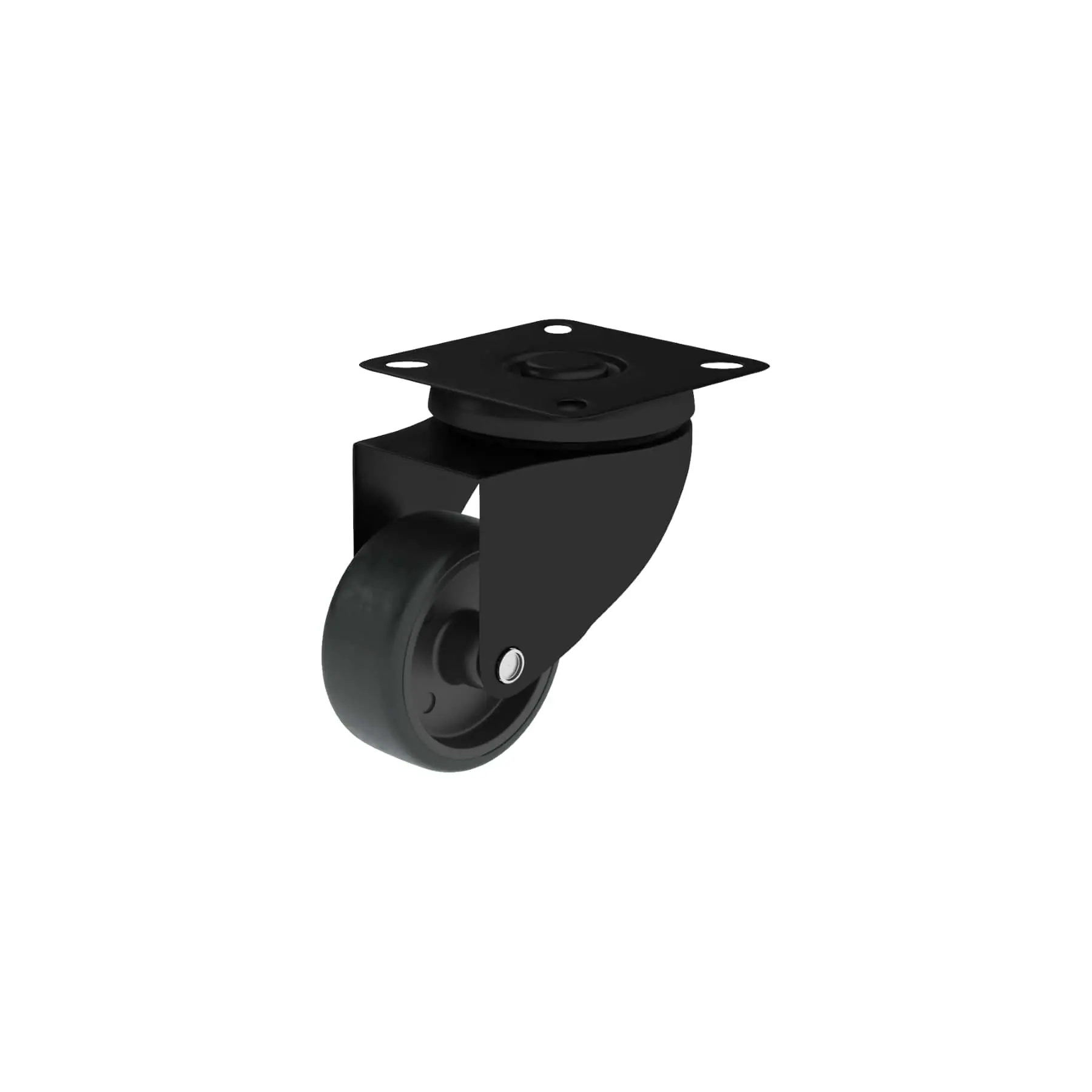 Rodízio de Plástico sem Freio Preto 75mm até 60kg Standers