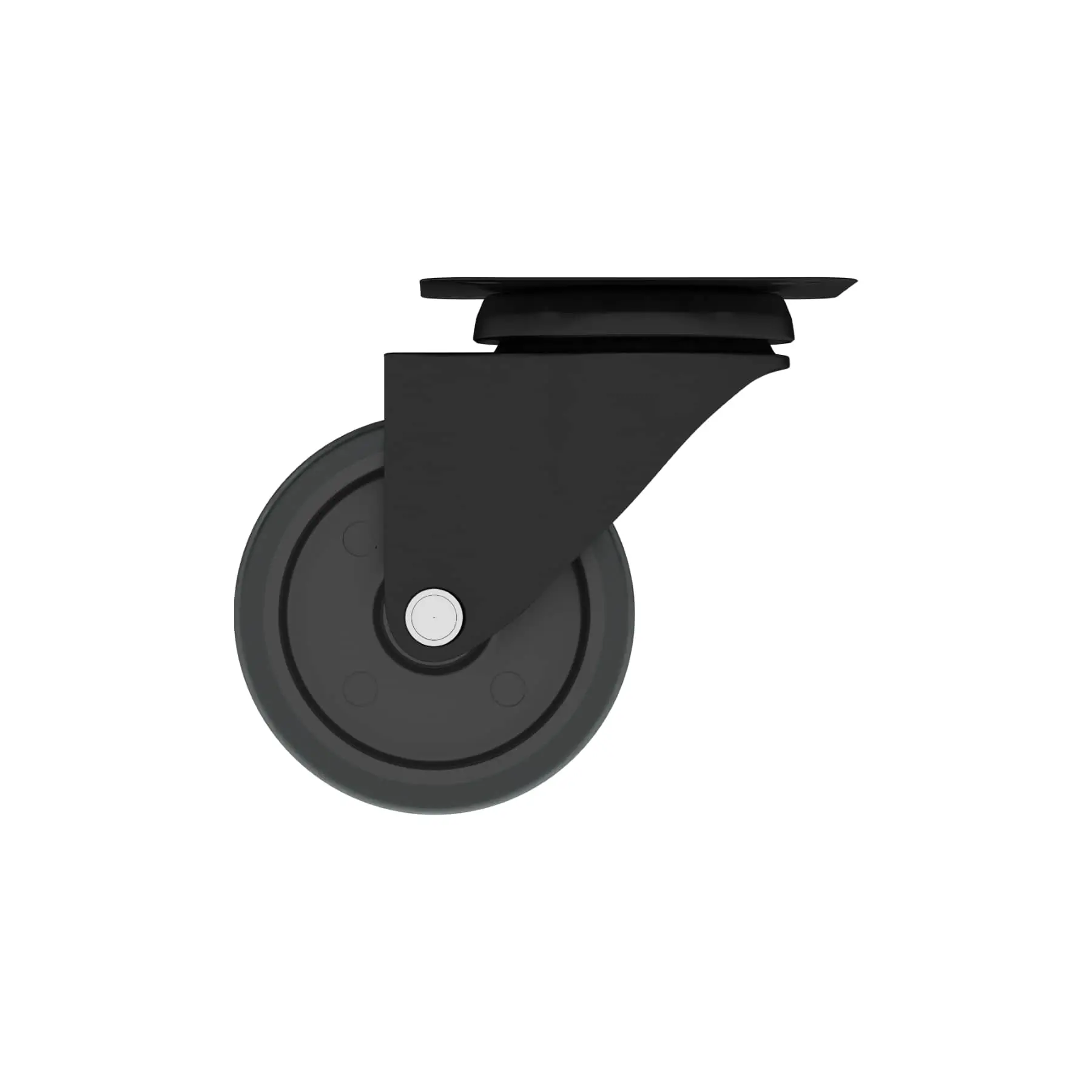 Rodízio de Plástico sem Freio Preto 100mm até 60kg Standers