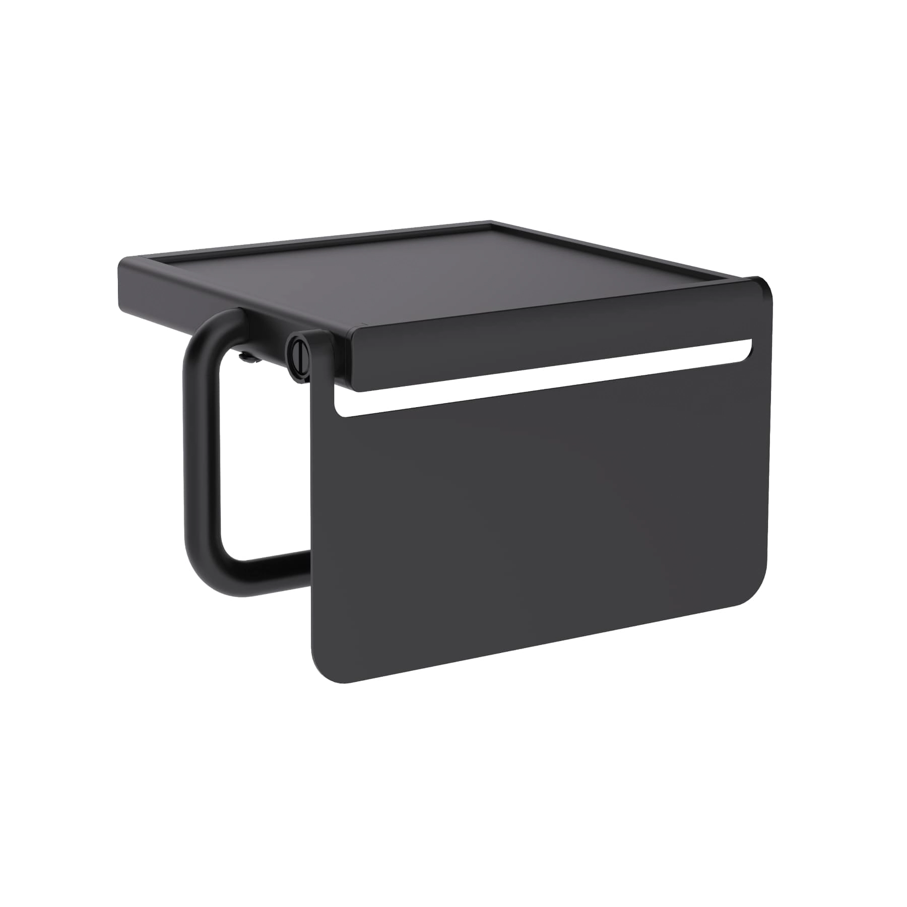 Porta Papel Higiênico Aço Inox de Parede Neo Preto Sensea