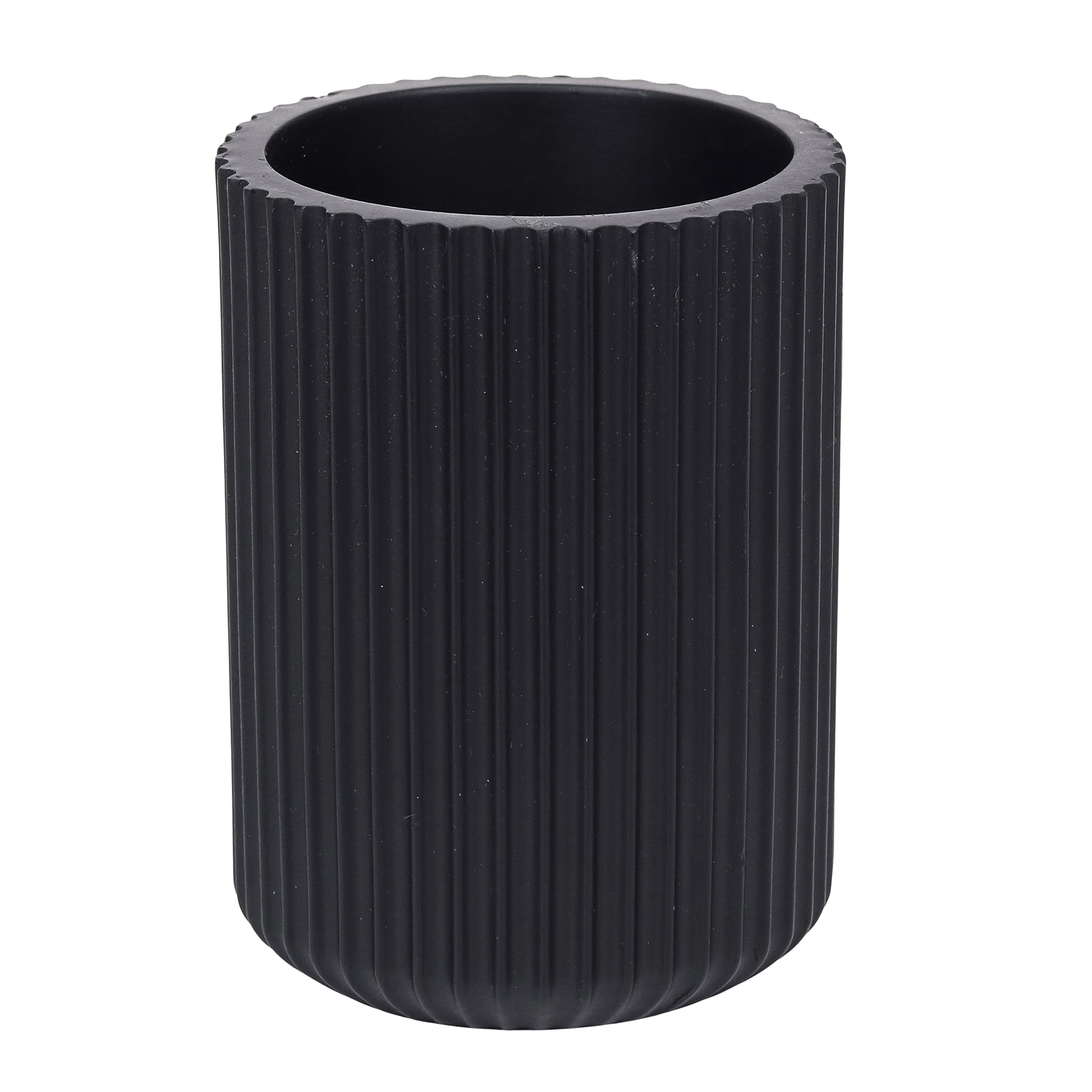 Porta Escova de Dente de Bancada para Banheiro Resina Preto Glamour Sensea