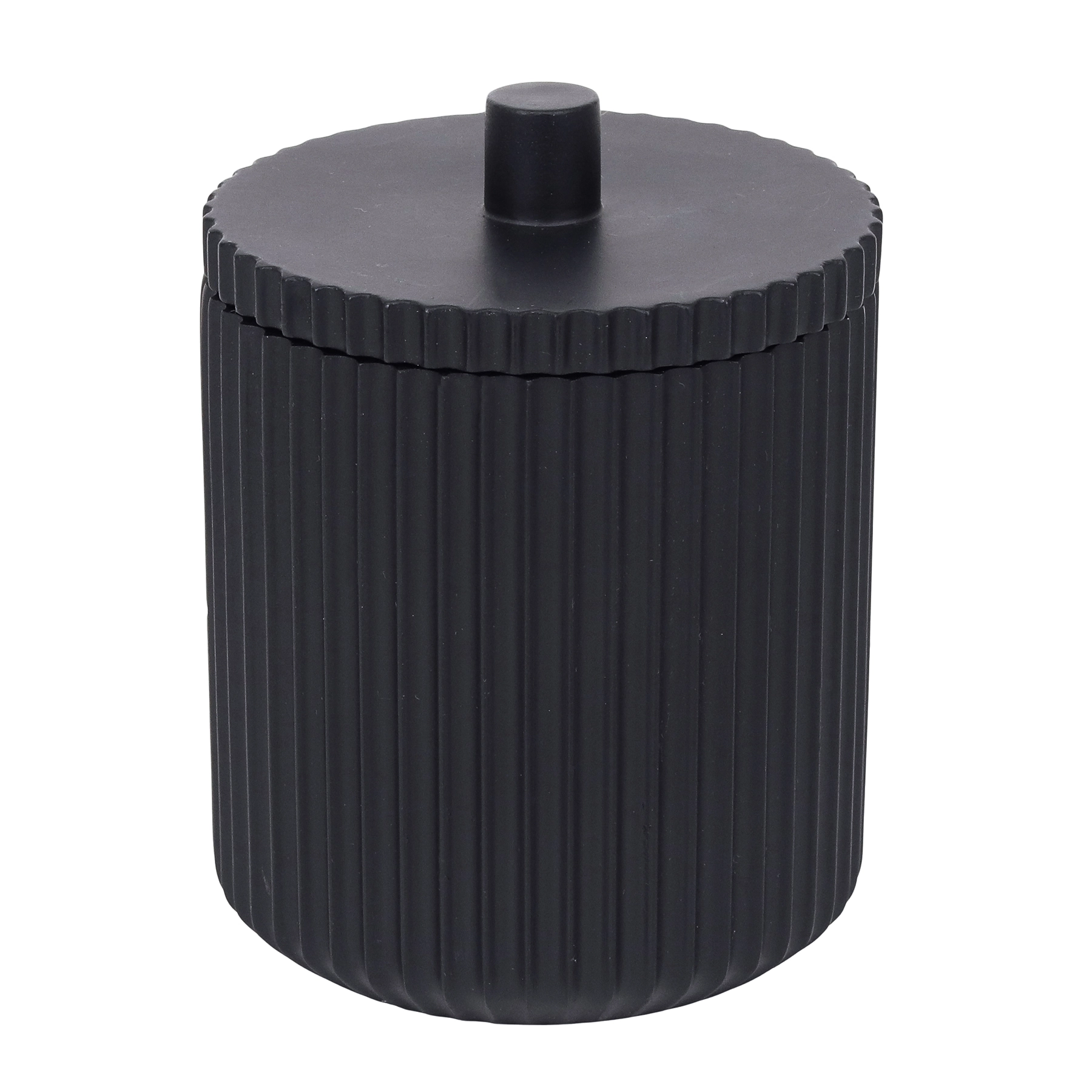 Porta Algodão de Bancada para Banheiro Resina Preto Glamour Sensea