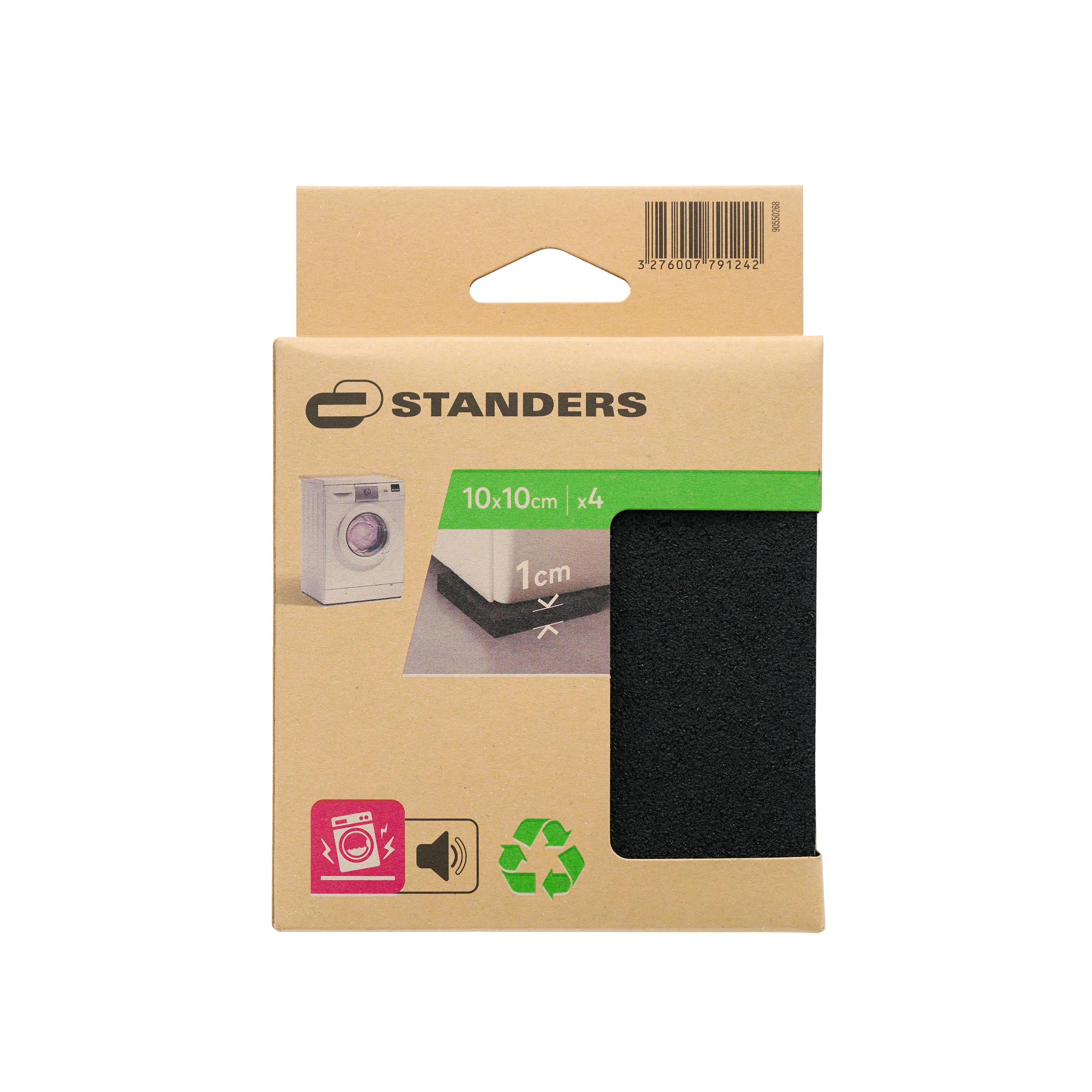 Kit Placa Borracha Anti-Vibração 100mm 4 Peças P1 Standers