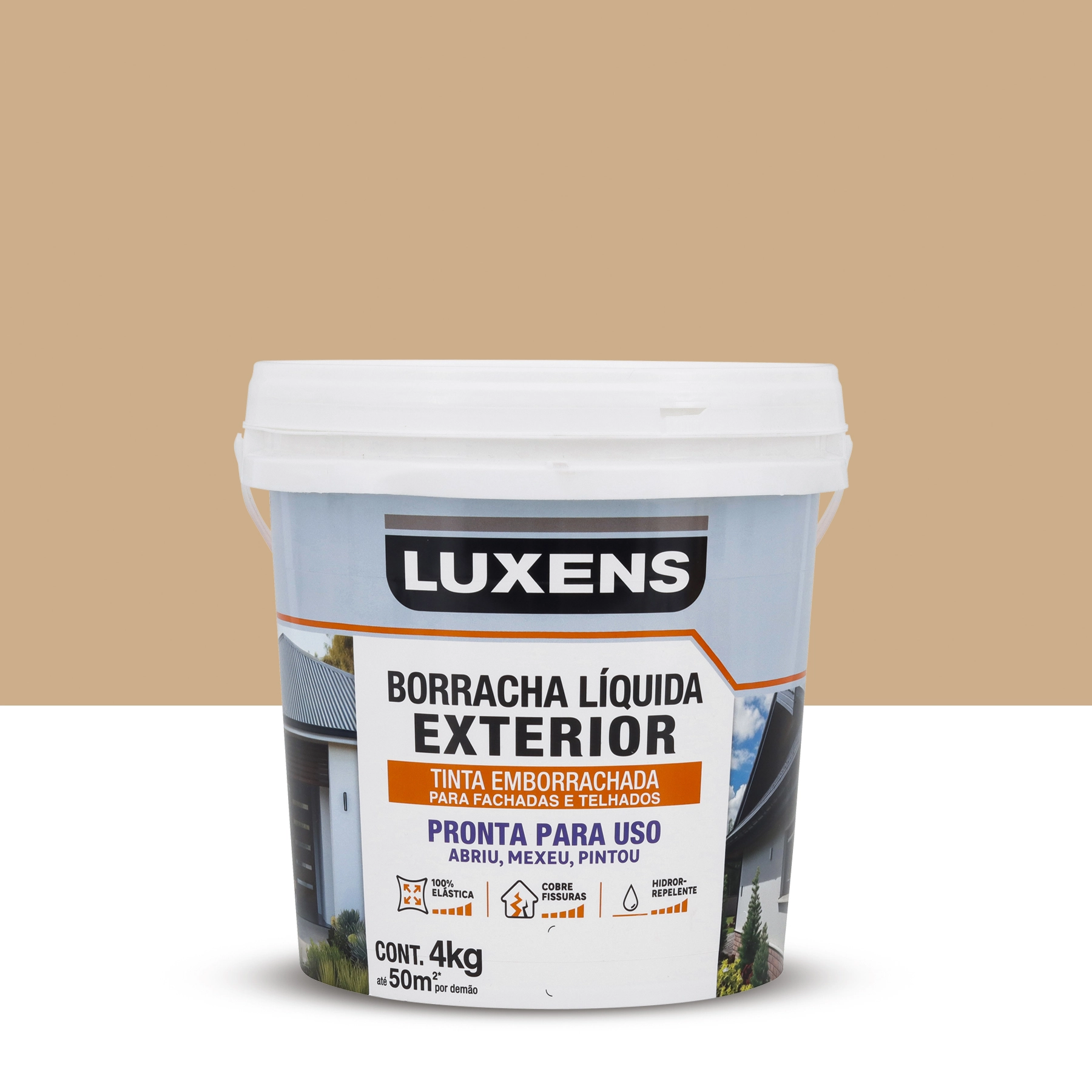 Tinta Emborrachada Fosco Standard Externo Camurça 4Kg Luxens