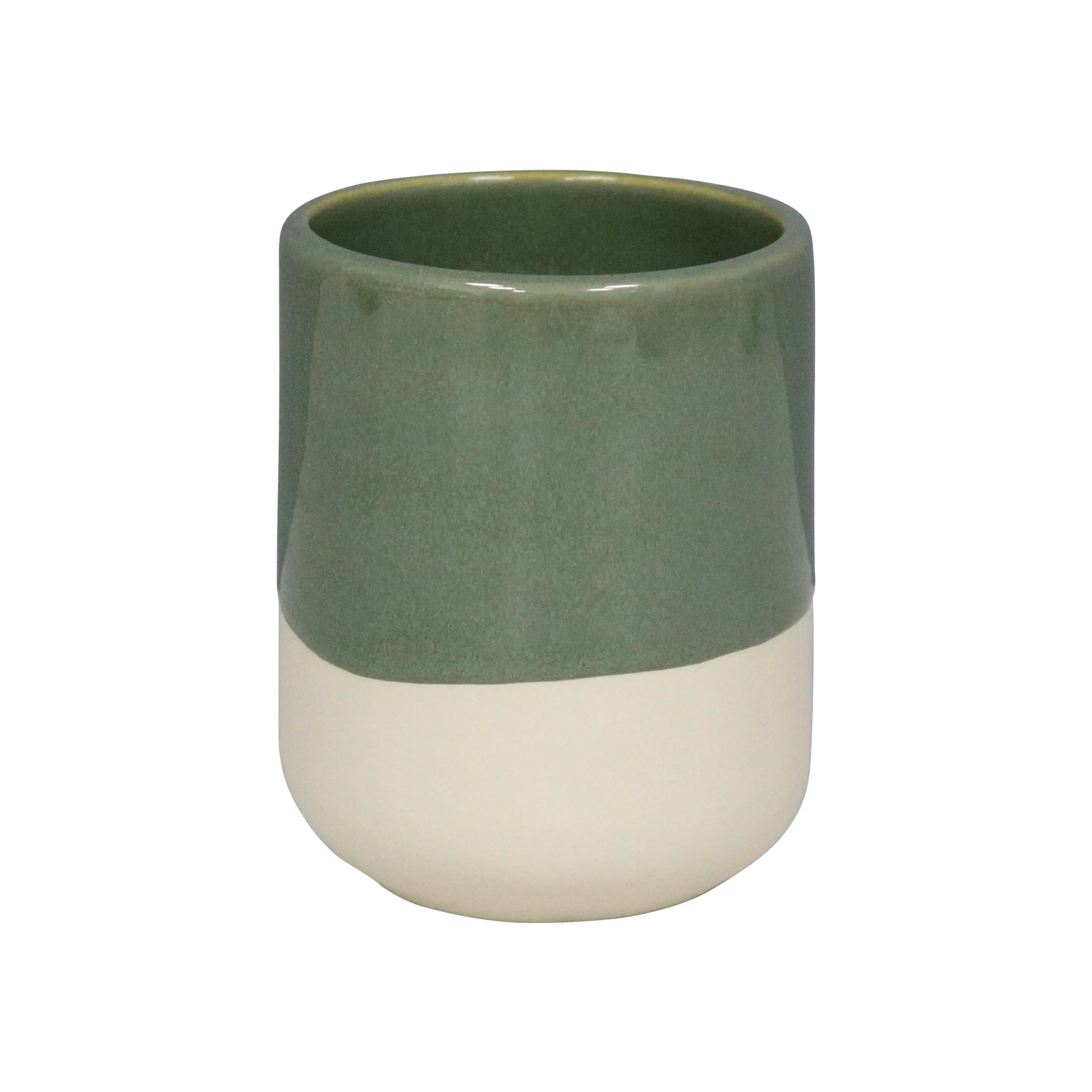 Porta Escova de Dente de Bancada para Banheiro Cerâmica Verde Glaze Sensea