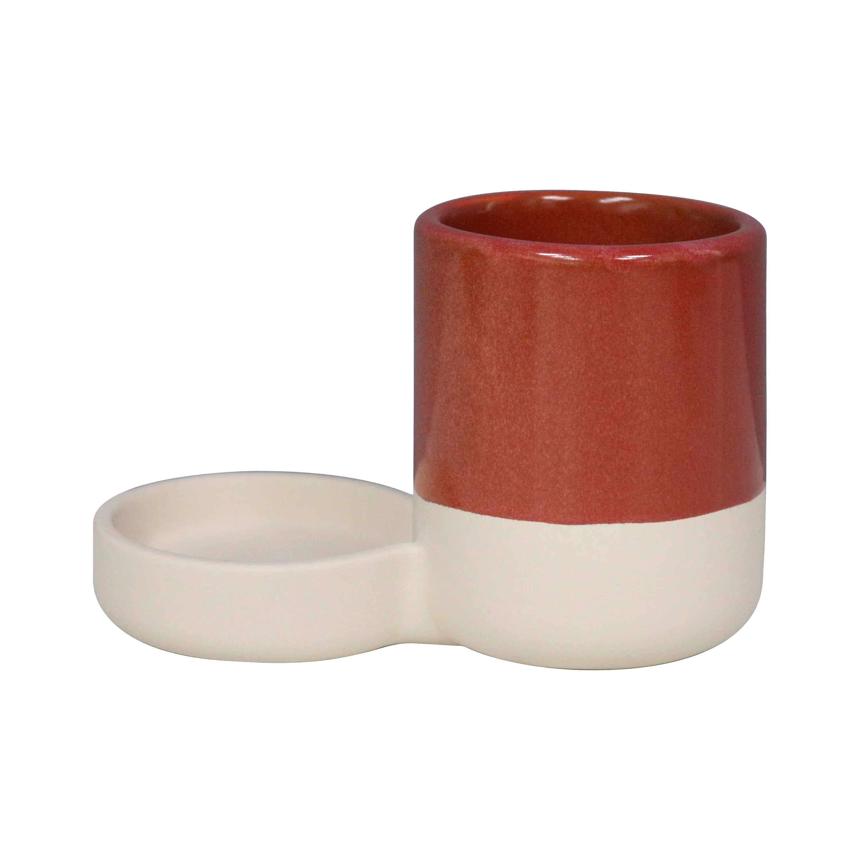 Porta Escova de Dente de Bancada para Banheiro Cerâmica Terra Glaze Sensea