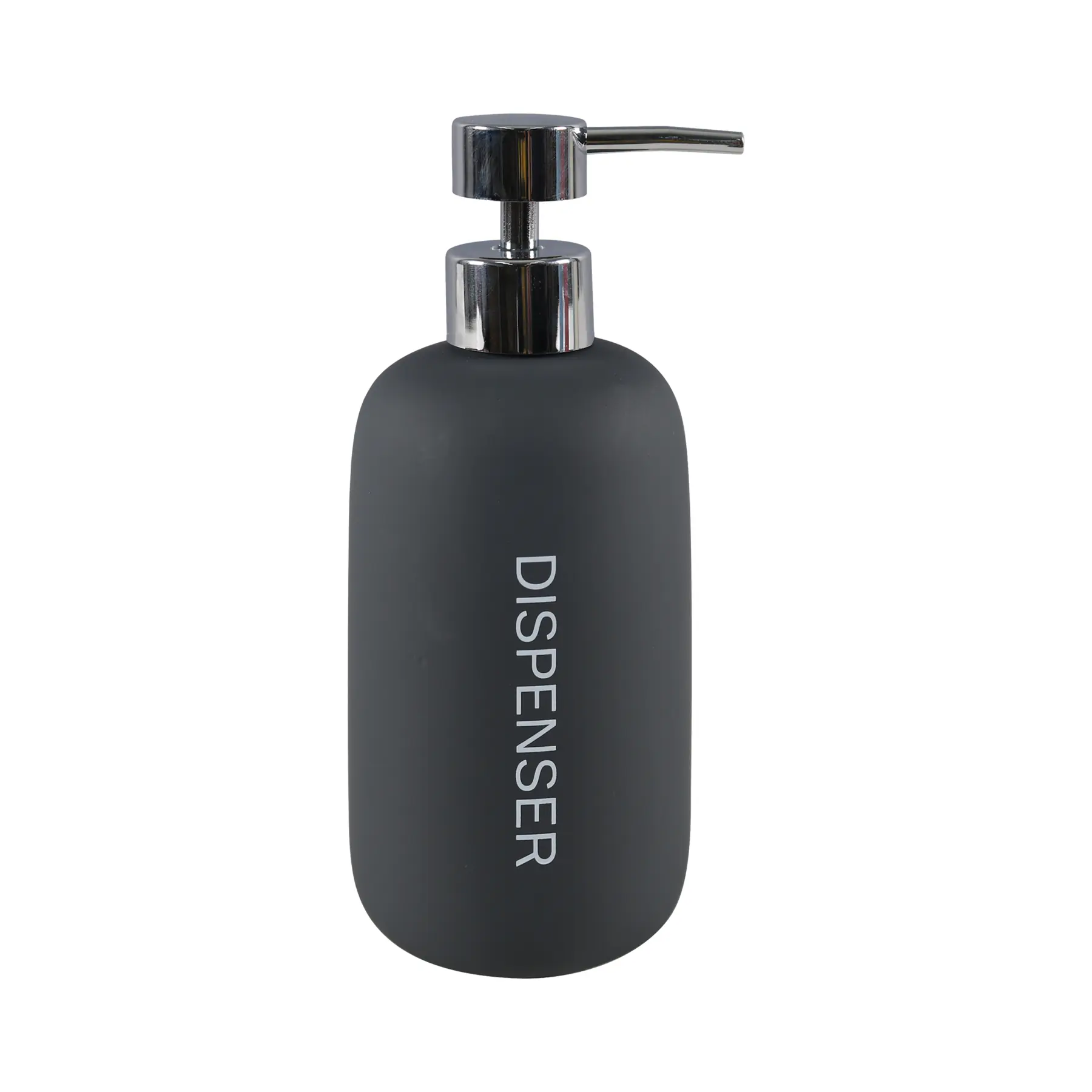 Porta Sabonete Líquido de Bancada para Banheiro 240mL Cerâmica Cinza Escuro Soft Sensea
