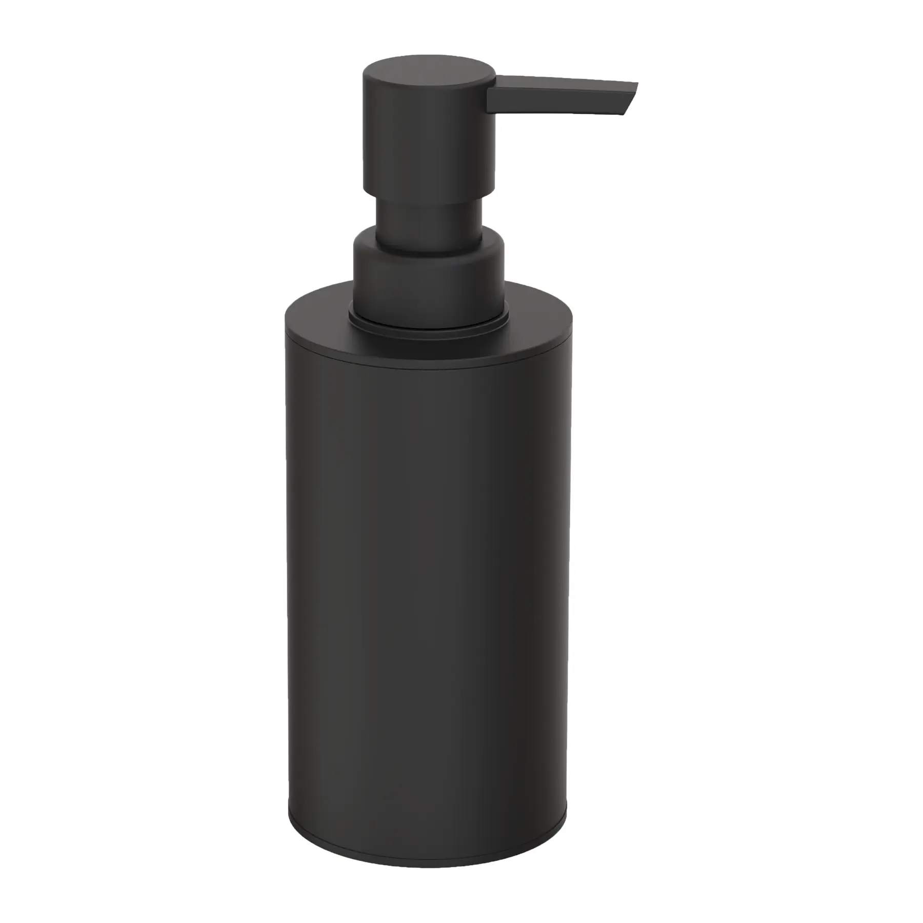 Porta Sabonete Líquido de Bancada para Banheiro 230mL Plástico Preto Matt Sensea