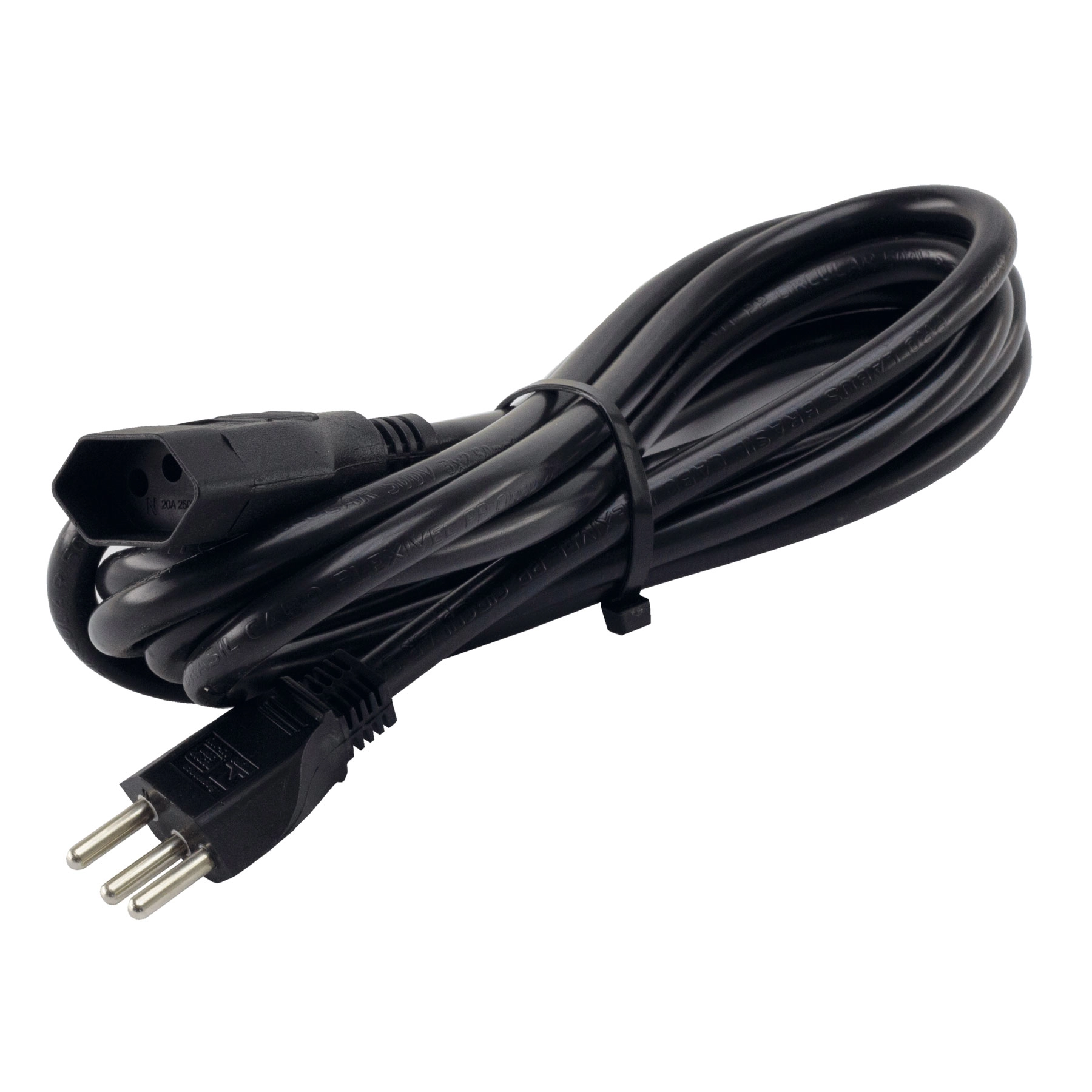 Cordão Prolongador 3 Metros 1 Tomada 20A Preto Lexman