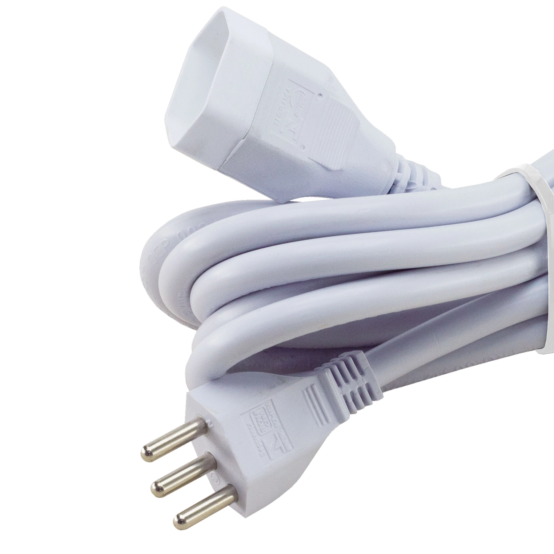 Cordão Prolongador 3 Metros 1 Tomada 20A Branco Lexman
