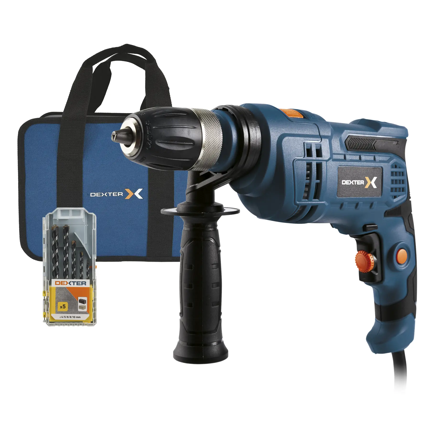 Furadeira de Impacto Dexter 900W 127V (110V) com Brocas e Bolsa