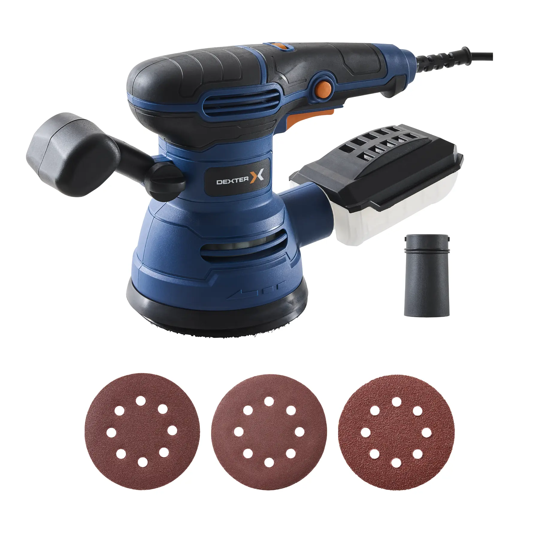 Lixadeira Orbital Dexter Elétrica com Lixas e Acessórios 420W 127V (110V)