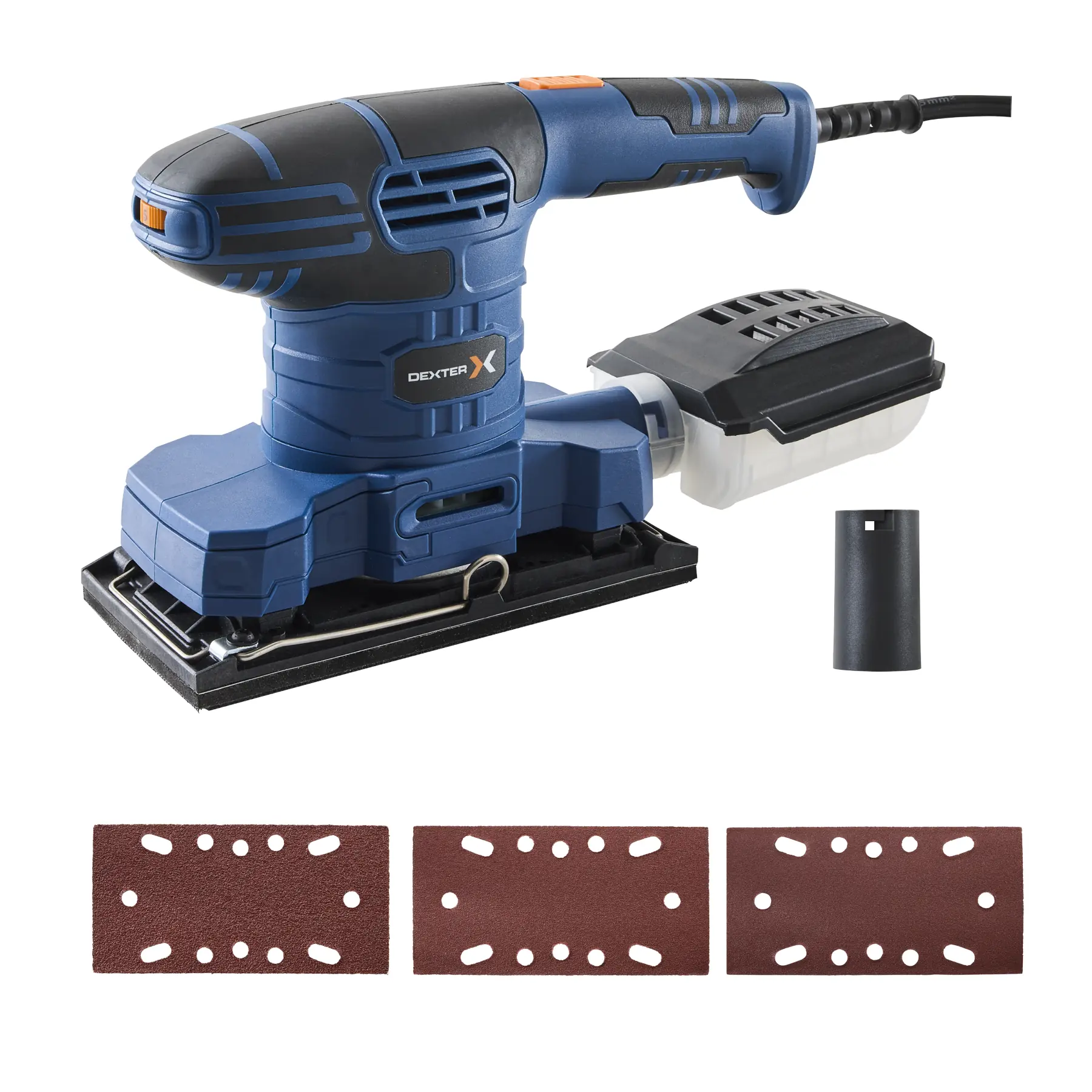 Lixadeira Orbital Dexter Elétrica com Lixas e Acessórios 330W 127V (110V)