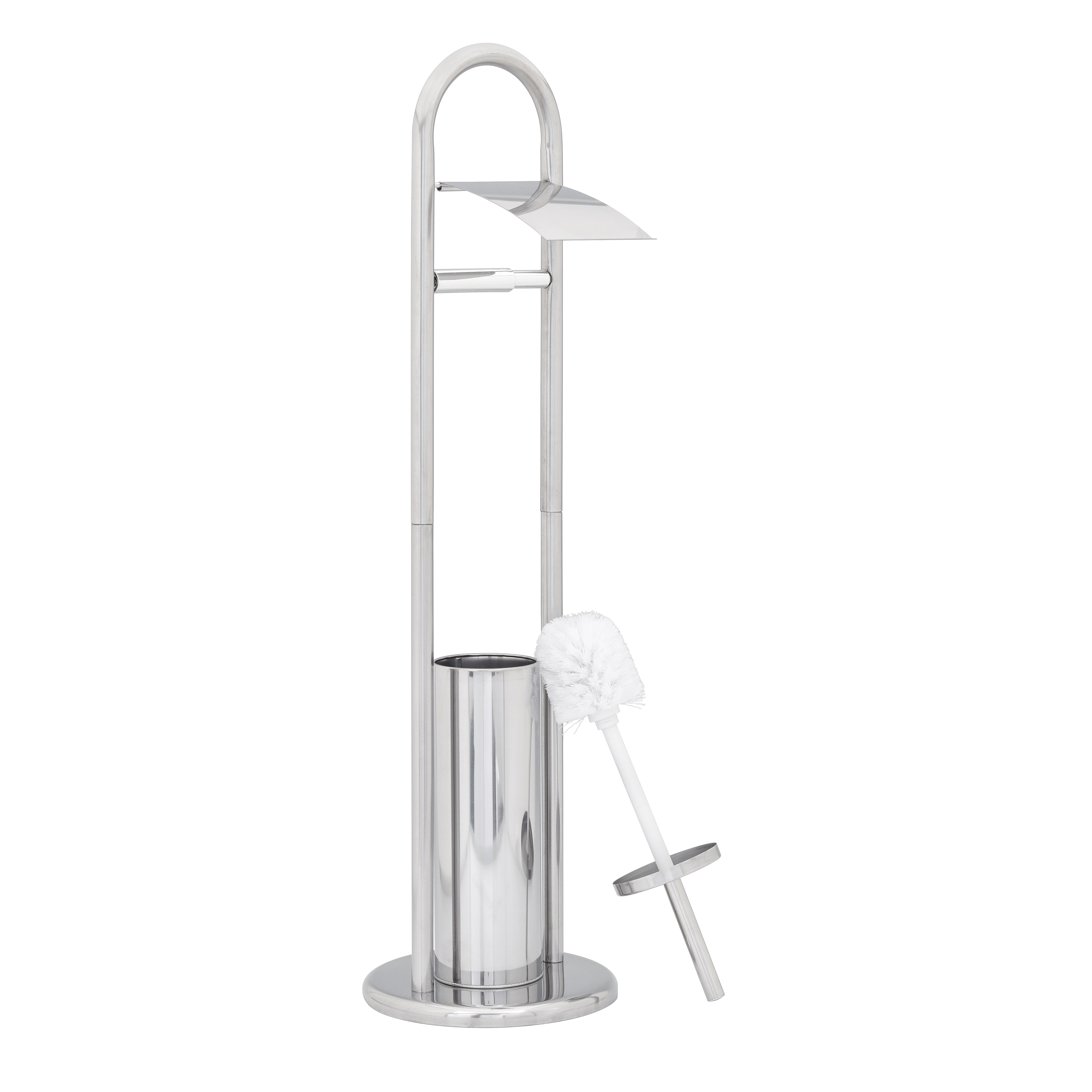 Porta Papel Higiênico Metal Simples com Escova Sanitária Cancun Sensea