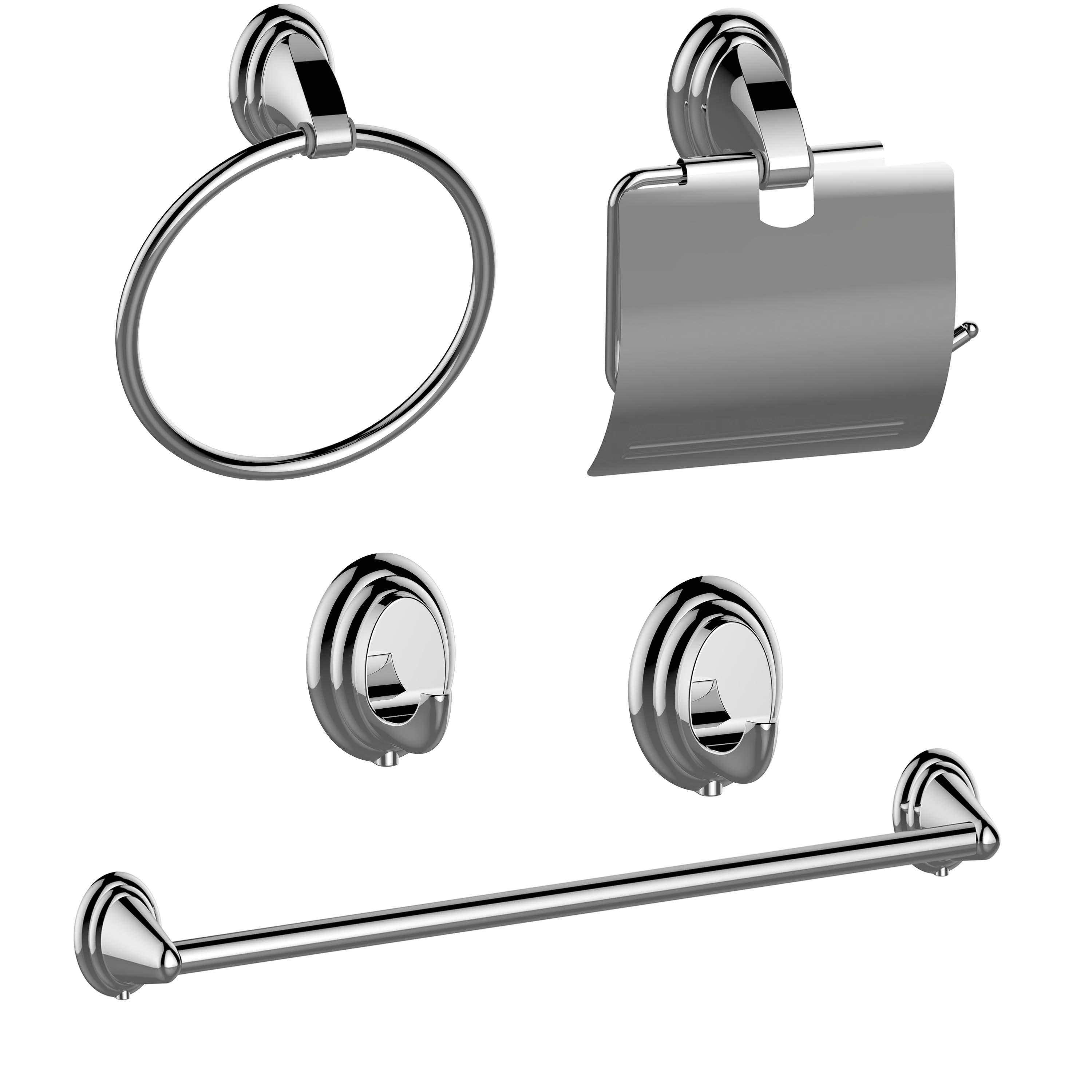 Kit Acessórios de Parede 5 peças em Metal Cromado Fresh Sensea