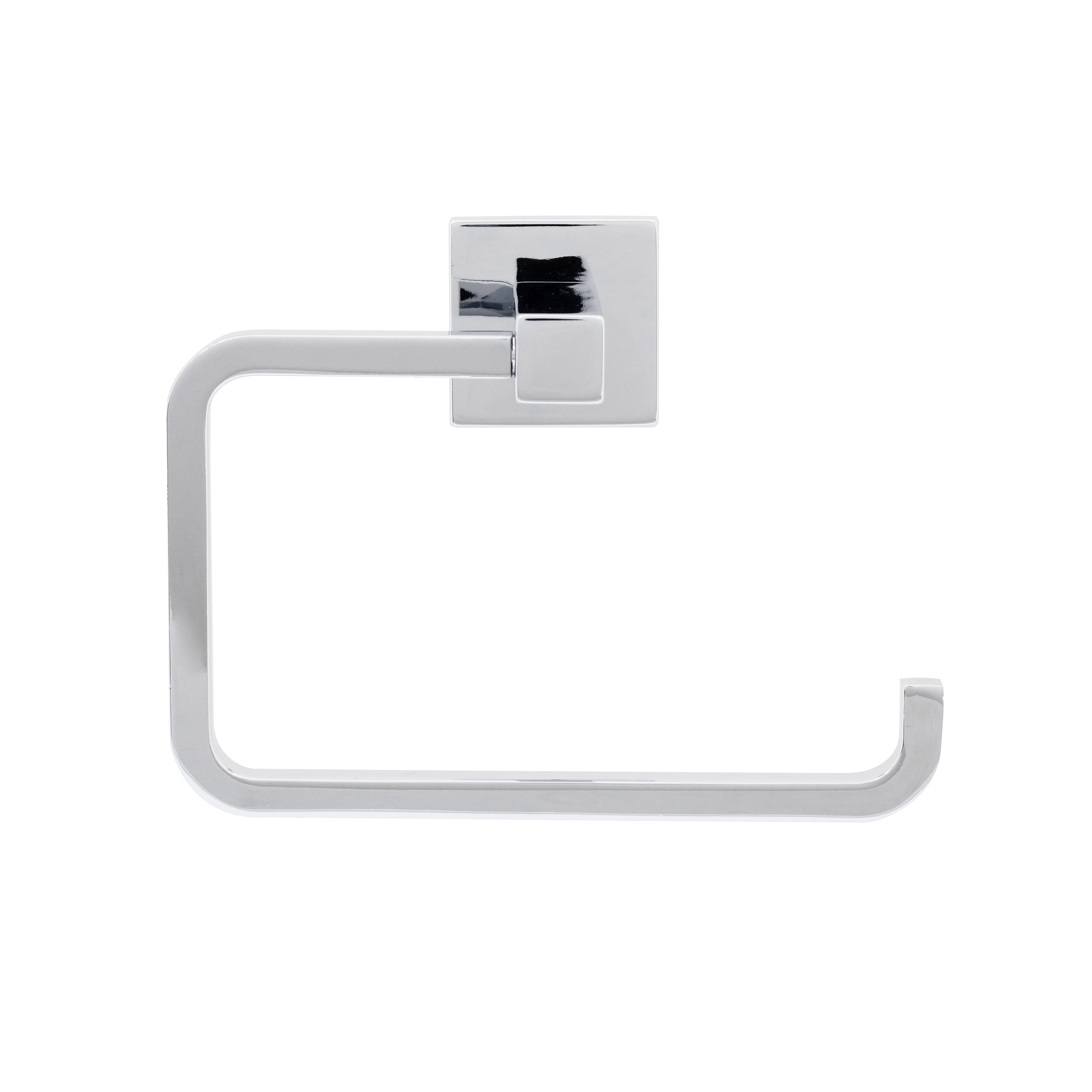 Porta Papel Higiênico Metal Parafuso ou Adesivo Simples Prata Quaddro Sensea