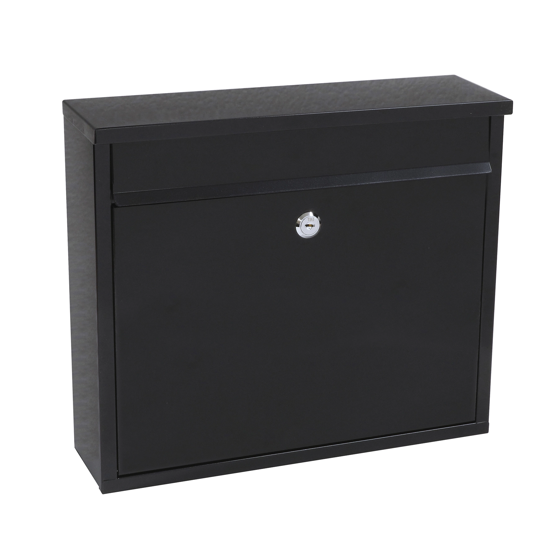 Caixa de Correio com Fechadura para Muro Aço Preta 36x31x12cm