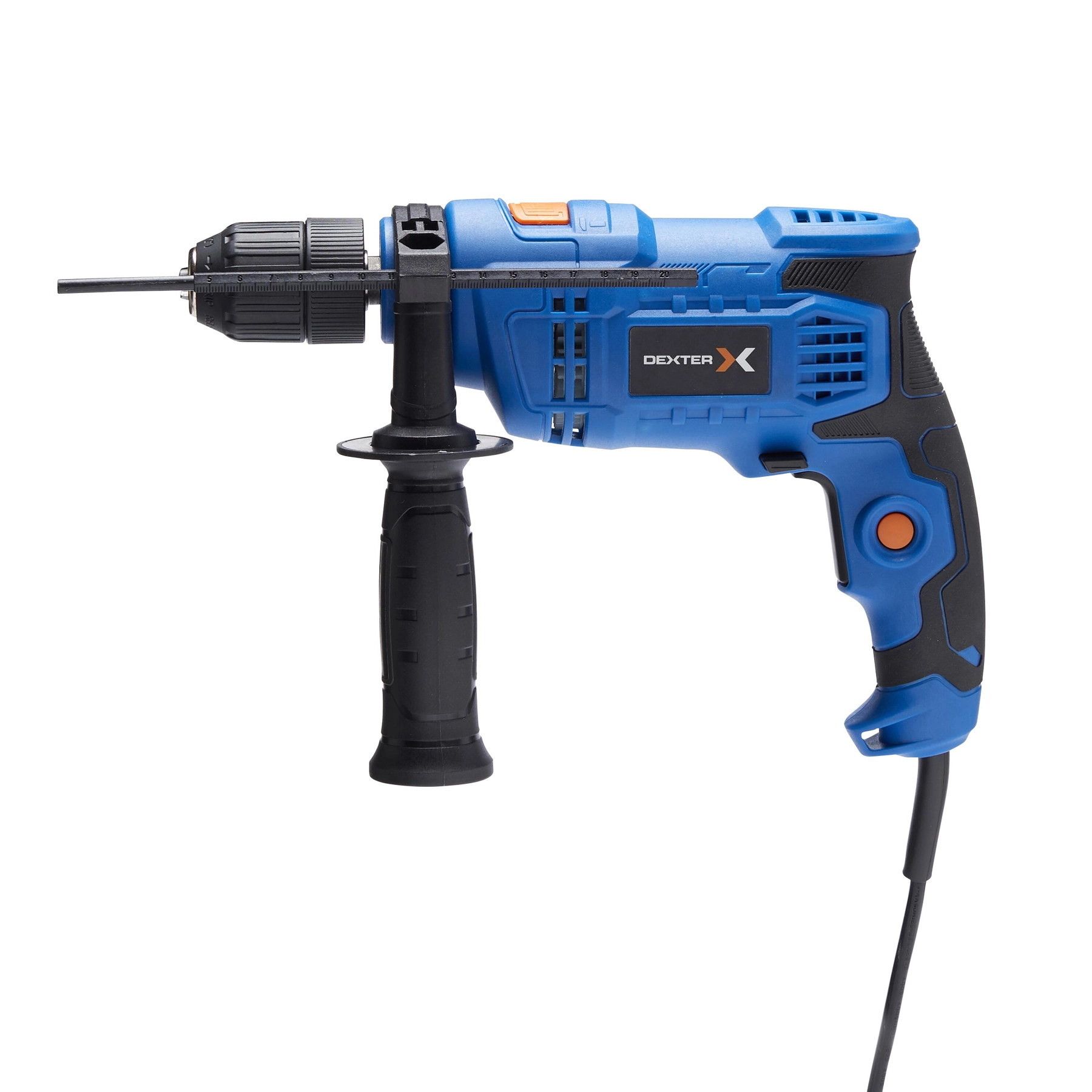 Furadeira de Impacto Dexter 650ID2.5AA1 650W 1/2" 127V (110V) com Empunhadura, Chave de Mandril e Guia de Profundidade