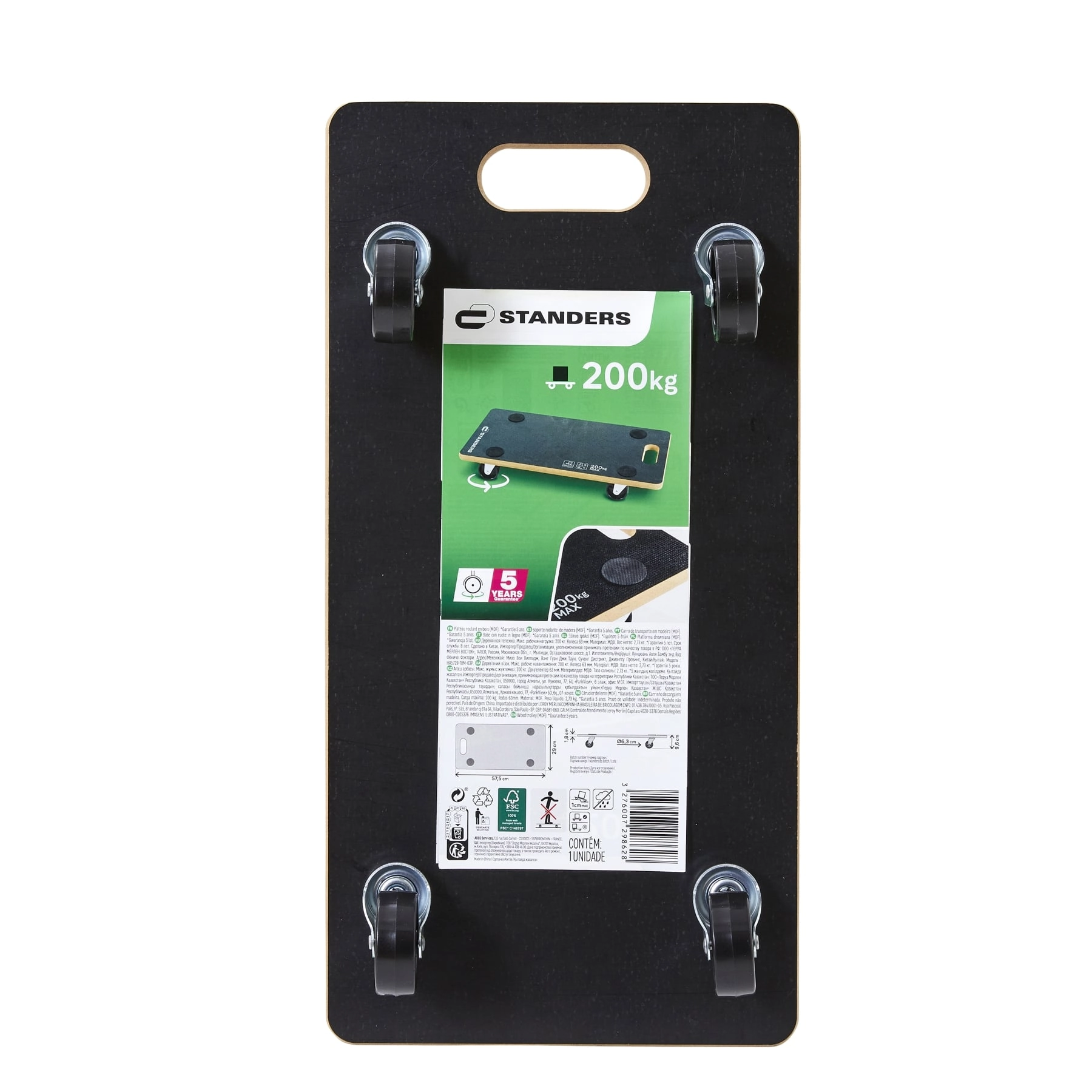 Suporte para Mover Objetos até 200kg em MDF com Rodas Standers