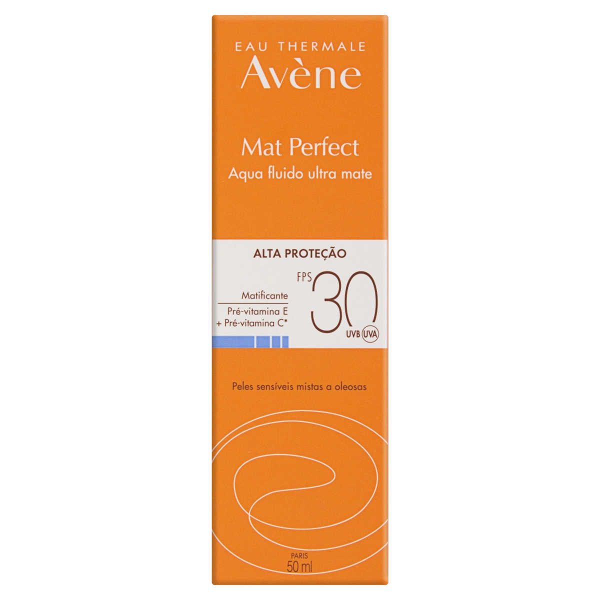 Protetor Solar Mat Perfect Aqua Fluido Ultra Mate Fps 30 Eau Thermale Avène Caixa 50ml