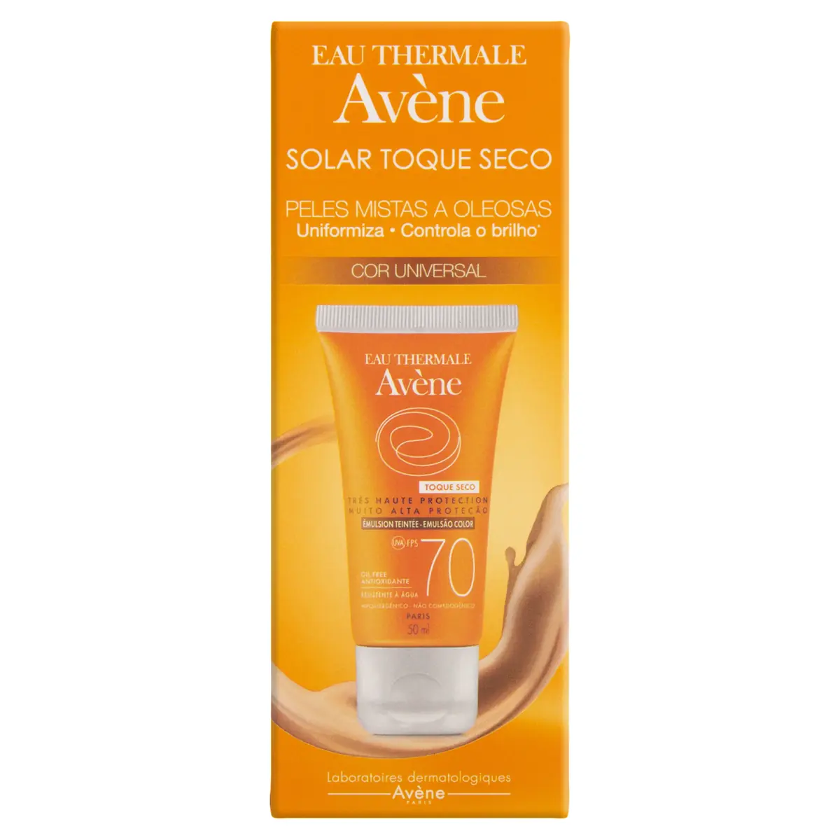 Protetor Solar Emulsão Toque Seco Color Fps 70 Universal Eau Thermale Avène Caixa 50ml
