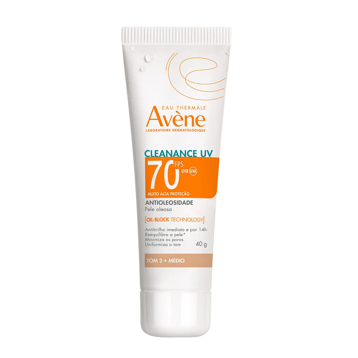 Protetor Solar Antioleosidade Fps 70 2 Médio Eau Thermale Avène Cleanance Uv Bisnaga 40g