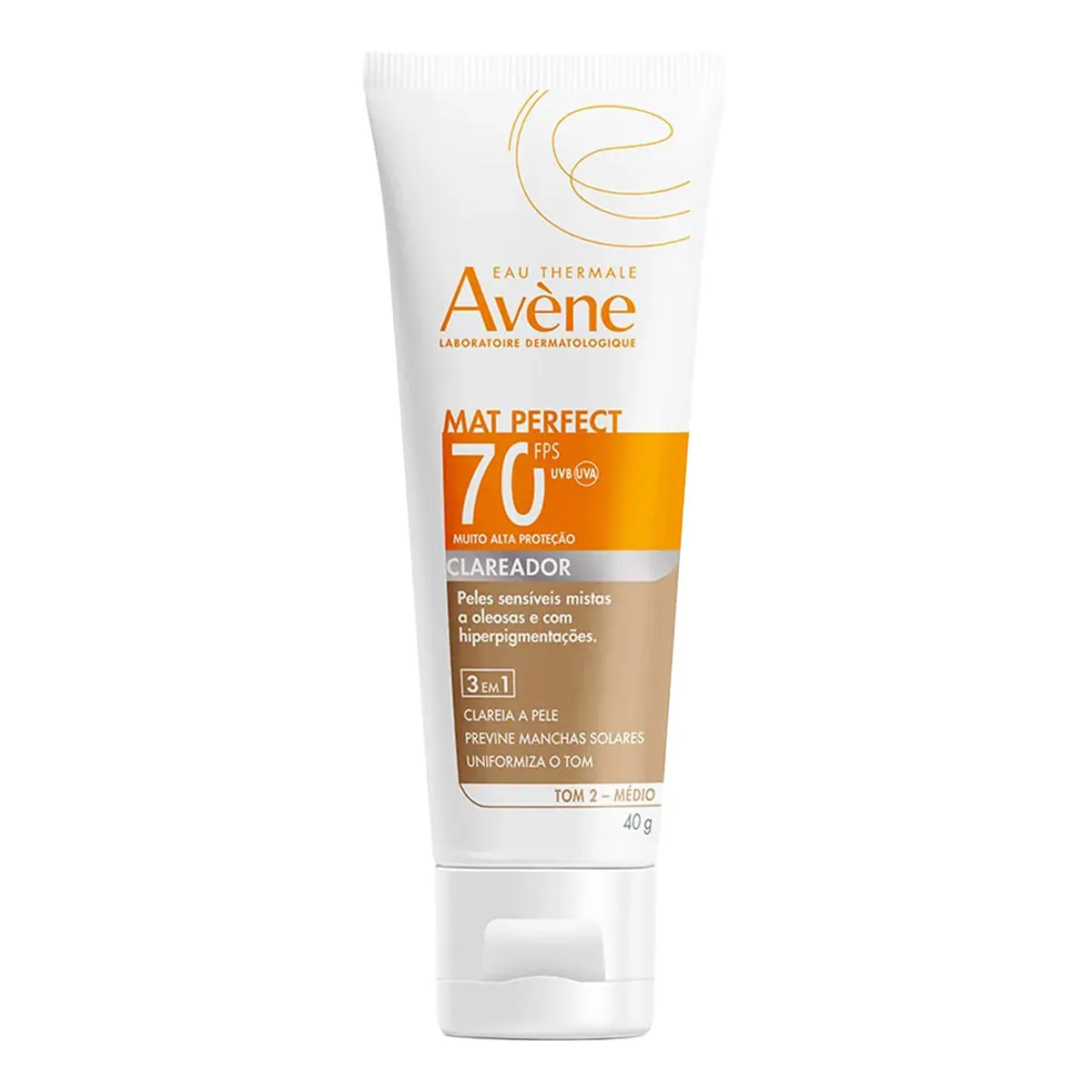 Protetor Solar Facial Avã©ne Mat Perfect Fluido Clareador Mã©dia Fps70 Com 40g