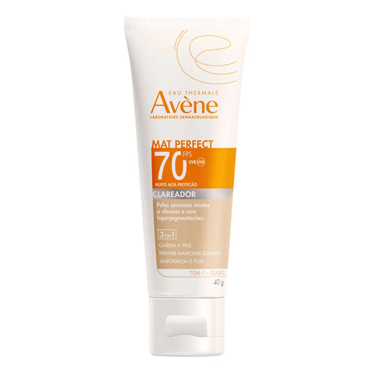 Protetor Solar Facial Avã©ne Mat Perfect Fluido Clareador Clara Fps70 Com 40g