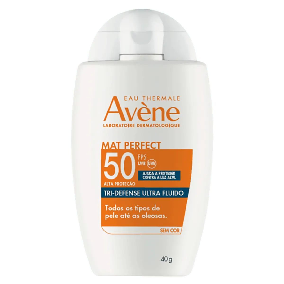 Protetor Solar Mat Perfect Sem Cor Fps 50 Eau Thermale Avène Tri Defense Ultra Fluido Frasco 40g