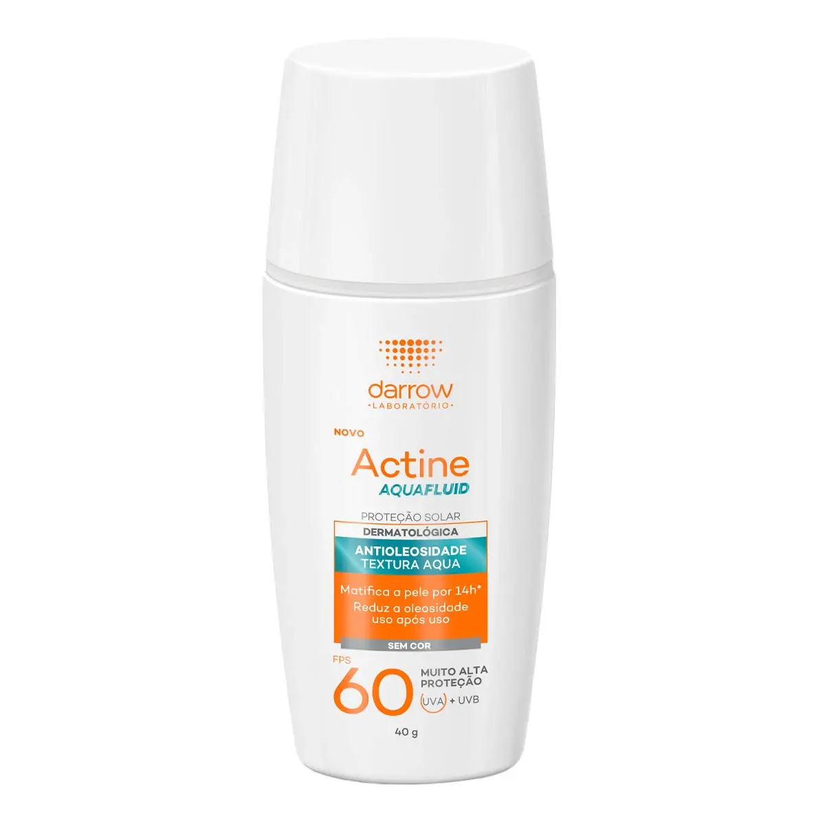 Protetor Solar Antioleosidade Fps 60 Darrow Actine Aquafluid Frasco 40g