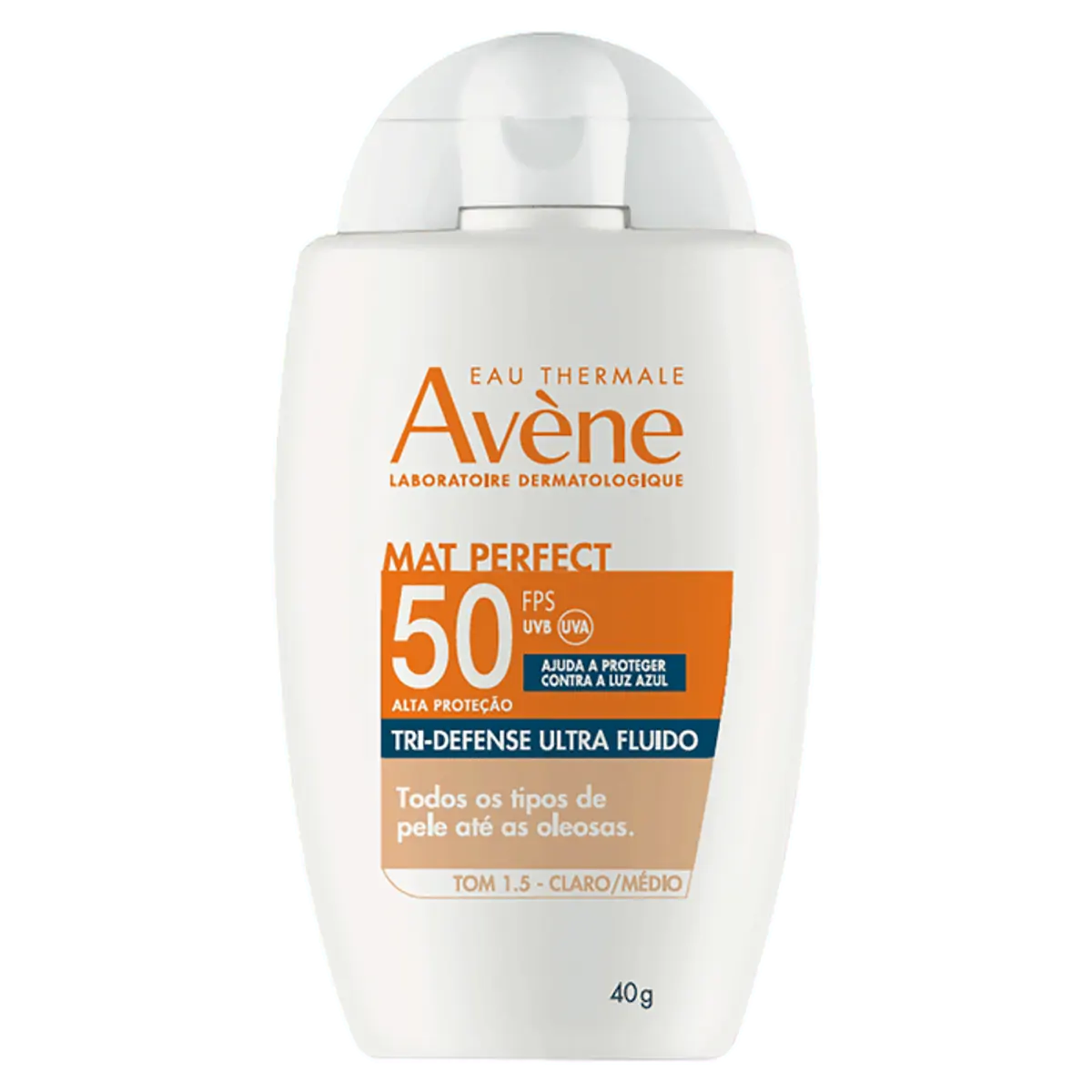Protetor Solar Com Cor Claro/médio Fps 50 Eau Thermale Avène Tri Defense Ultra Fluido Frasco 40g