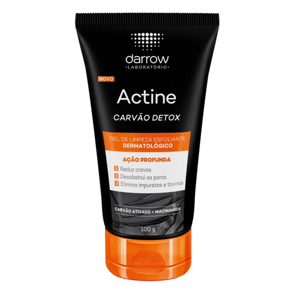 Gel De Limpeza Esfoliante Dermatológico Carvão Detox Darrow Actine Bisnaga 100g