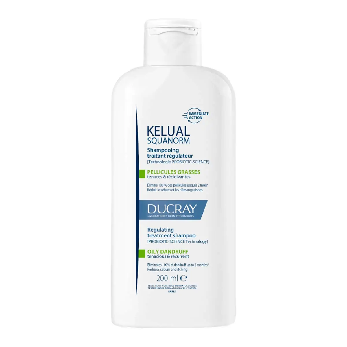 Shampoo Anticaspa Cabelos Normais A Oleosos Ducray Kelual S Squanorm Frasco 200ml